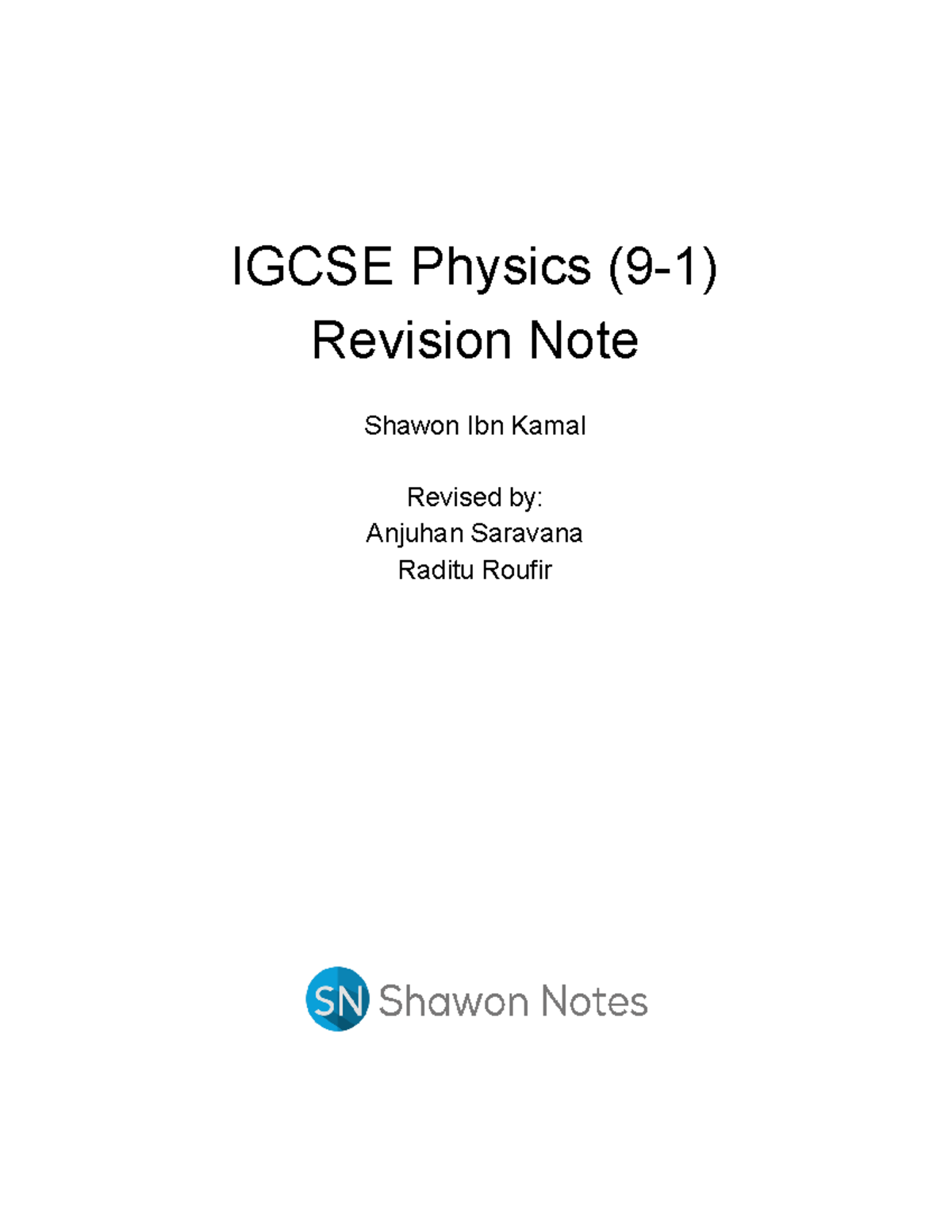 Edexcel Igcse Physics Revision Note IGCSE Physics 9 1 Revision Note 