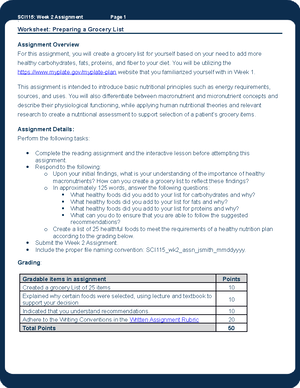 SCI115 Wk5 Assn - SCI115: Week 5 Assignment Page 1 ` Assignment 5 ...