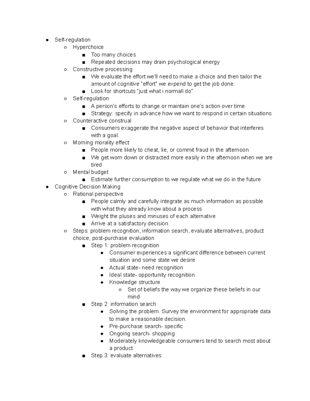 Consumer Behavior Test 3, chapter 9 decision making - Self-regulation ...