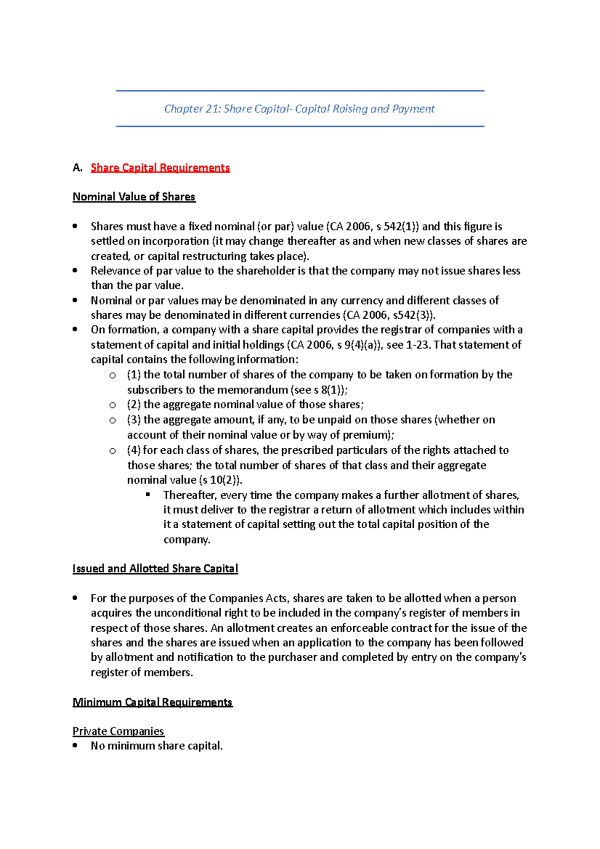 Corporate Finance - Chapter 21: Share Capital- Capital Raising and ...