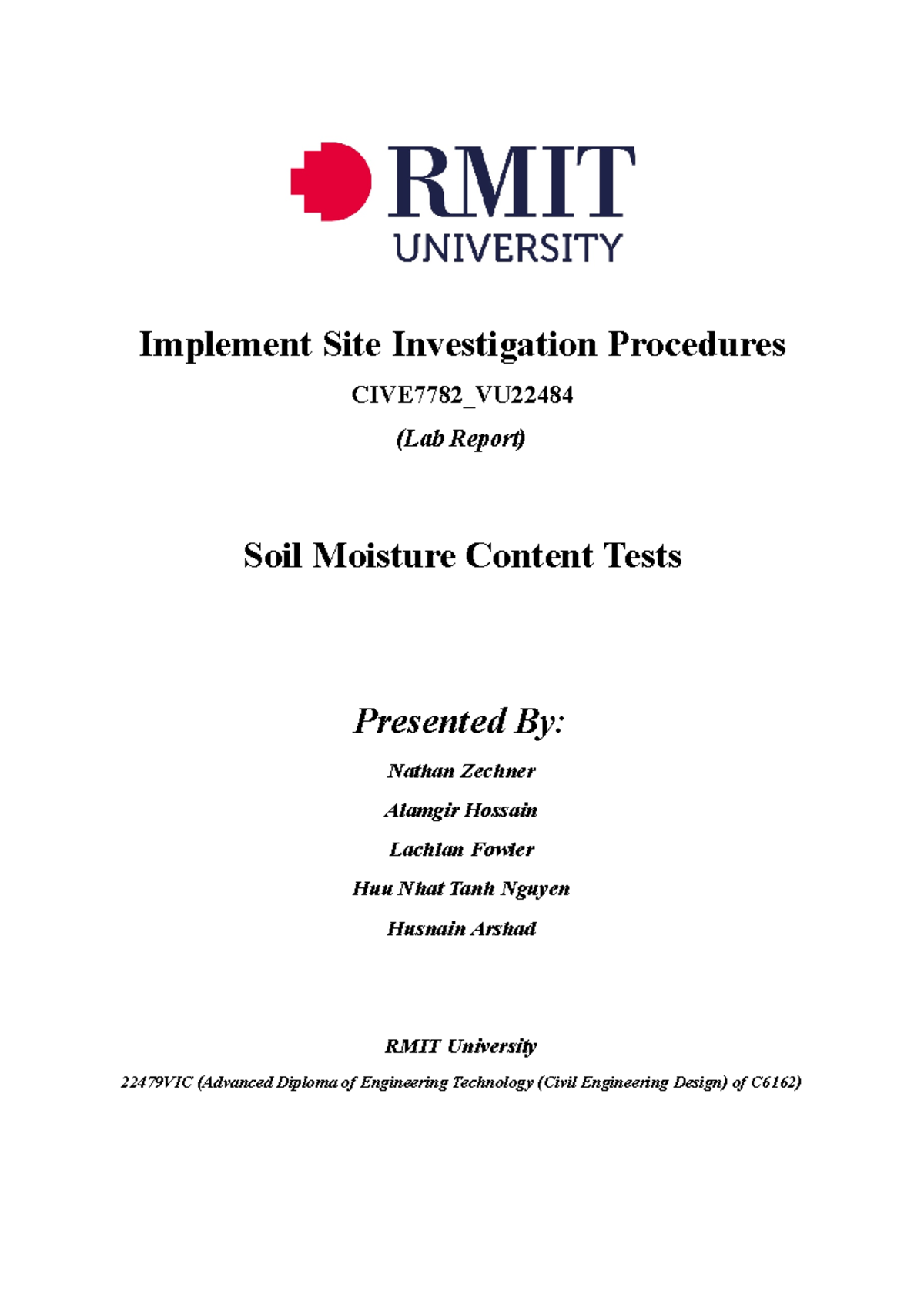 Implement Site Investigation Lab Report 2 - Implement Site ...