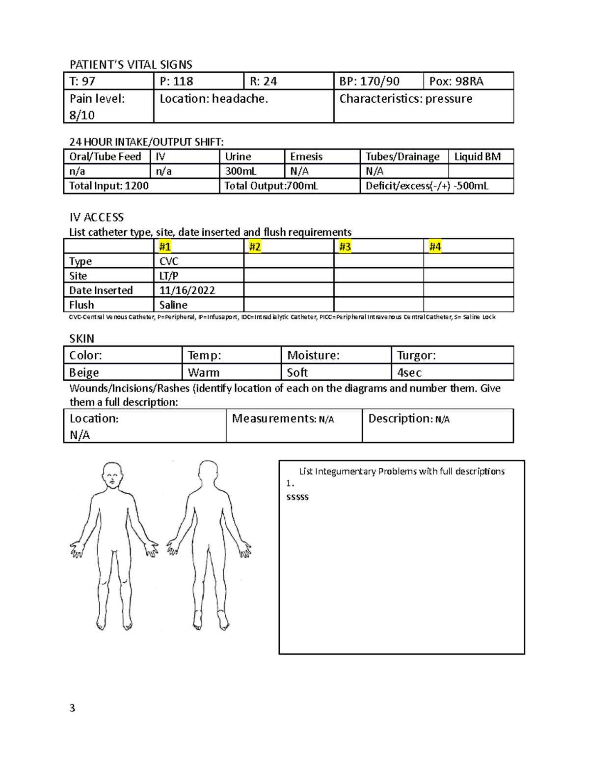 Maternity Care Plan (part 3 Assessment) - Patient’s Vital Signs T: 97 P 