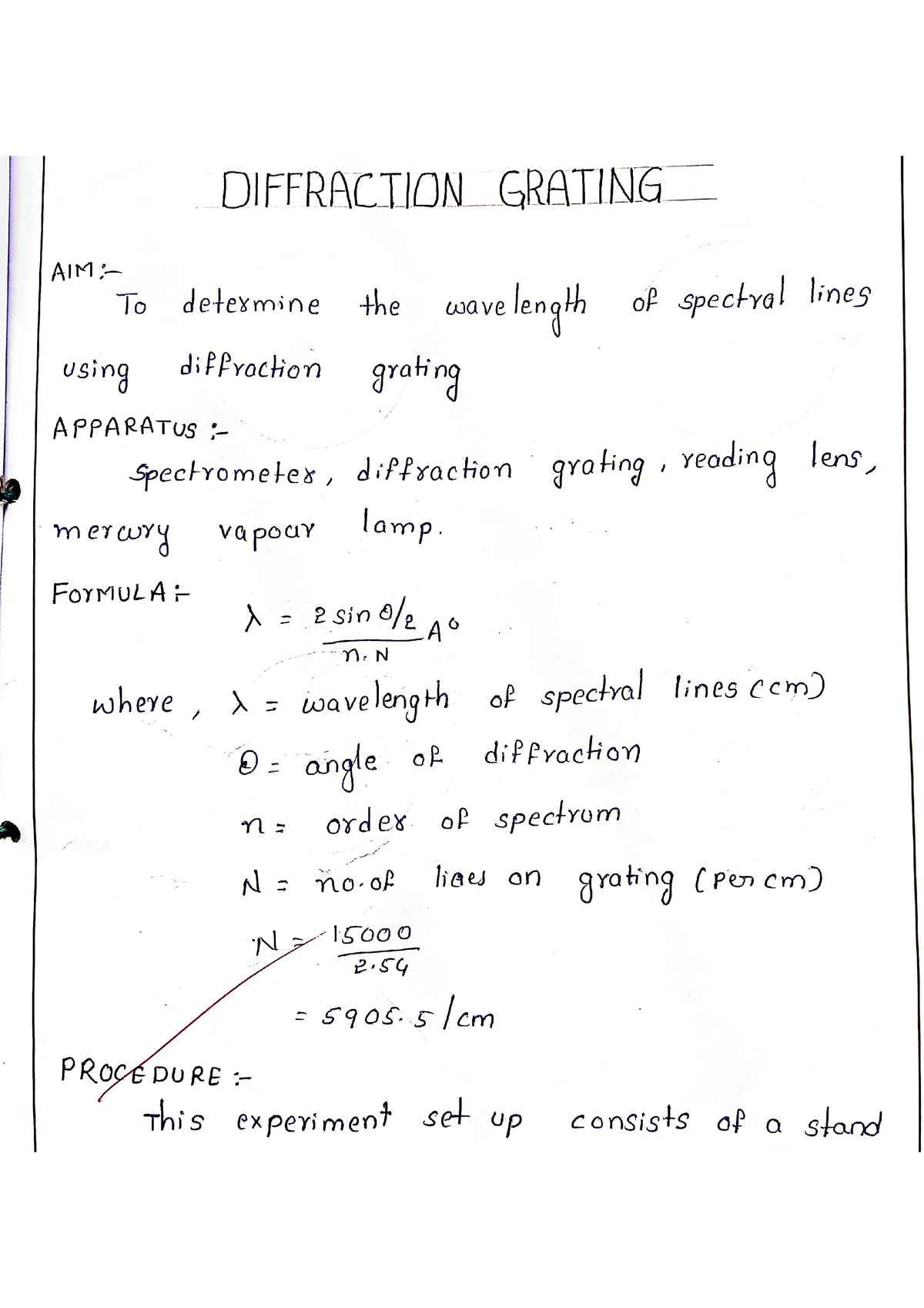 Diffraction grating Physics material COMPUTER SCIENCE