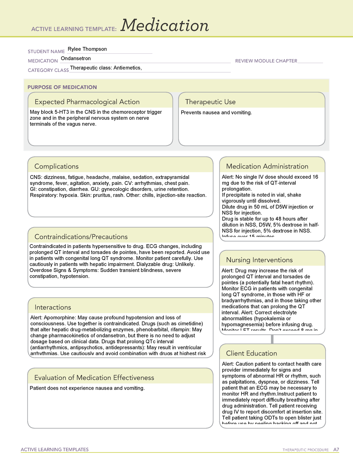 Ondansetron - Drug cards - ACTIVE LEARNING TEMPLATES THERAPEUTIC ...