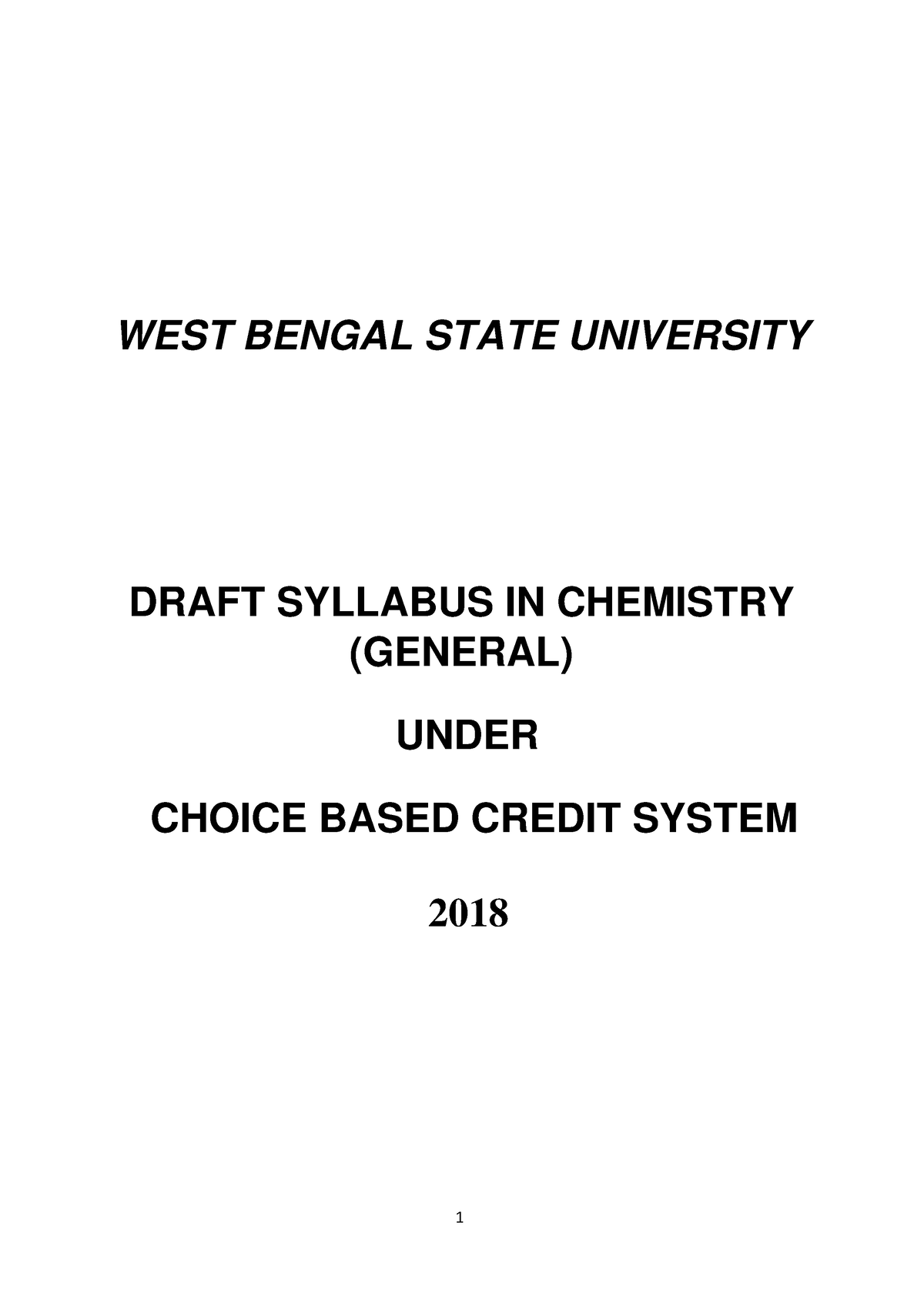 Chemistry-general-cbcs-draft-syllabus - BACHELOR OF SCIENCE - Studocu