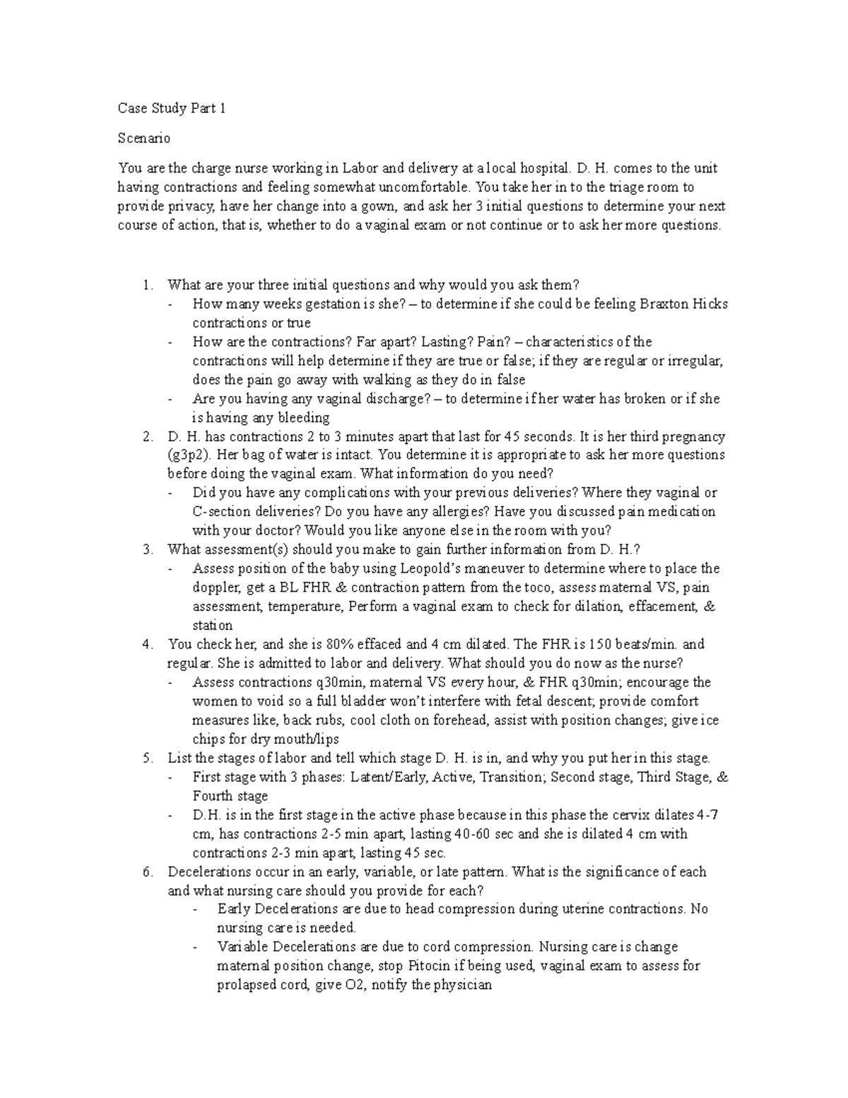 Case Study part 1 - L&D Case - Case Study Part 1 Scenario You are the ...