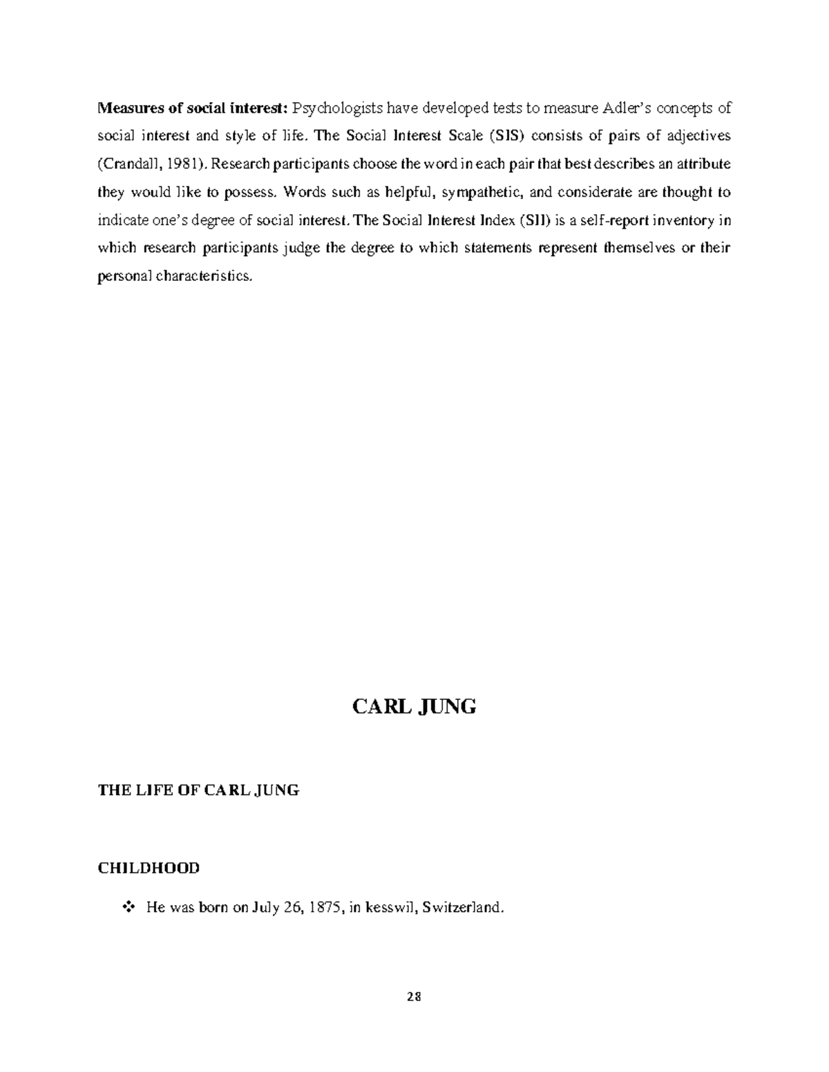 Carl jung personality theory of Carl Jung Measures of social
