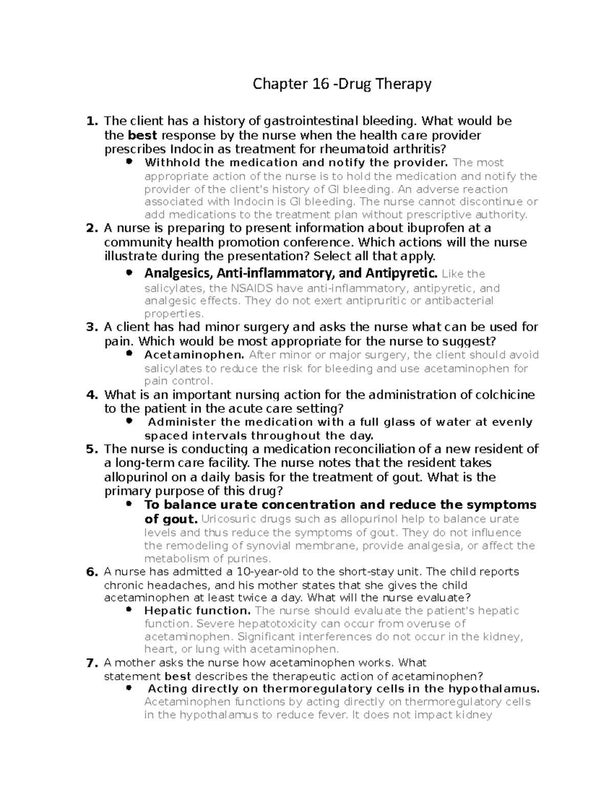 Chap 16 Pharm - Chap PrepU. - Chapter 16 -Drug Therapy 1. The Client ...