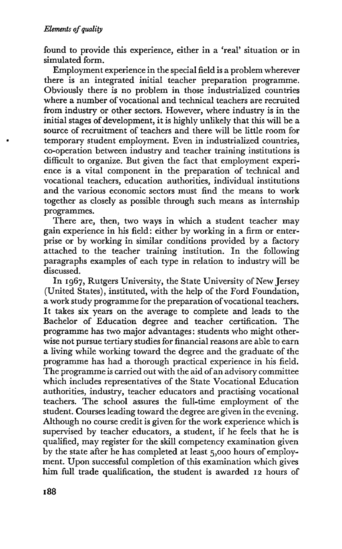 Technical vocational teacher education 63 - Elements of quality zyxwvut ...