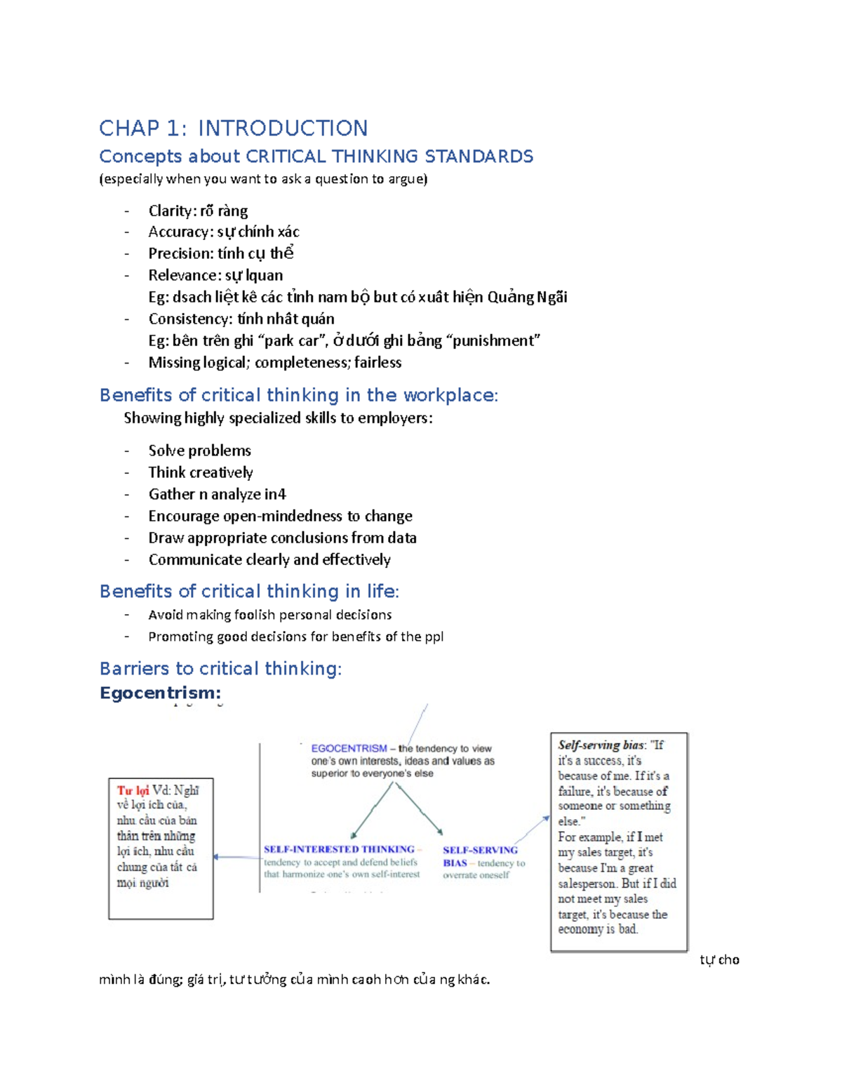 the note on critical thinking