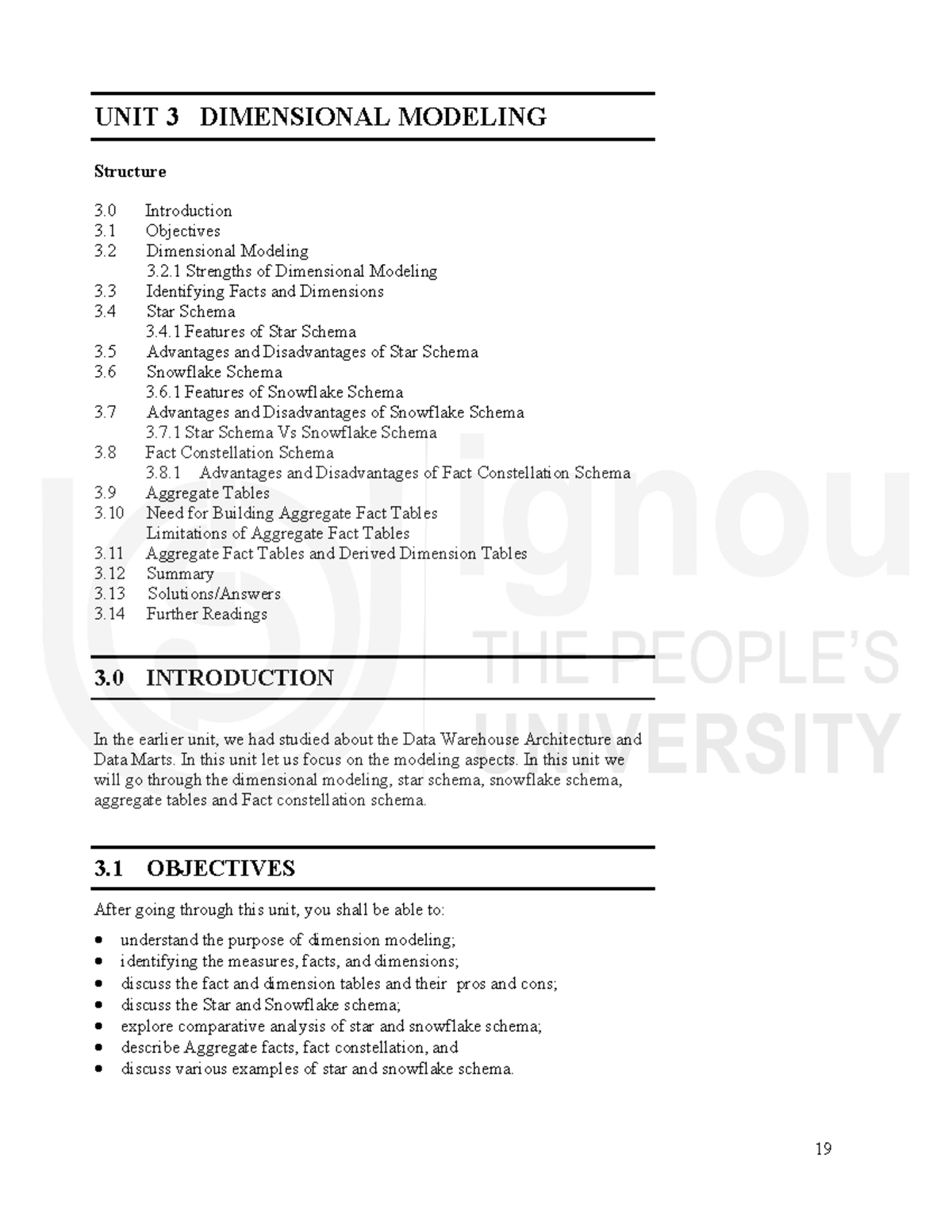 Dimentional Modeling - nnn - UNIT 3 DIMENSIONAL MODELING Structure 3 ...