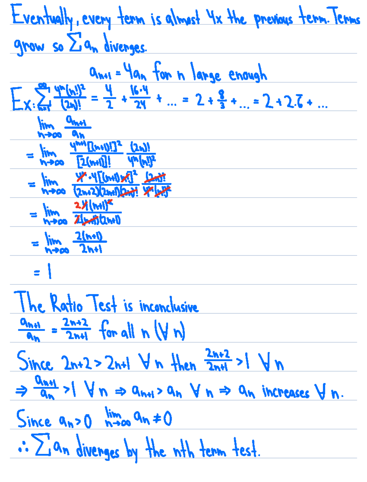 Root Test - Root Test - Eventually every term is almost 4x the previous ...
