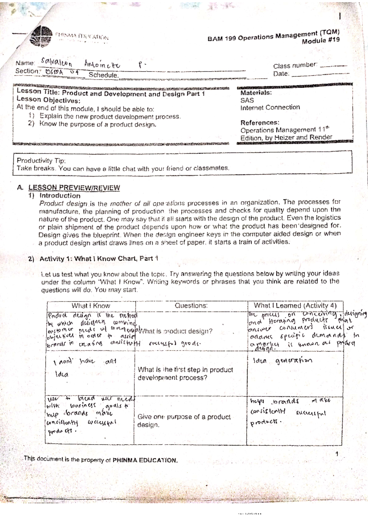 operation management - Studocu