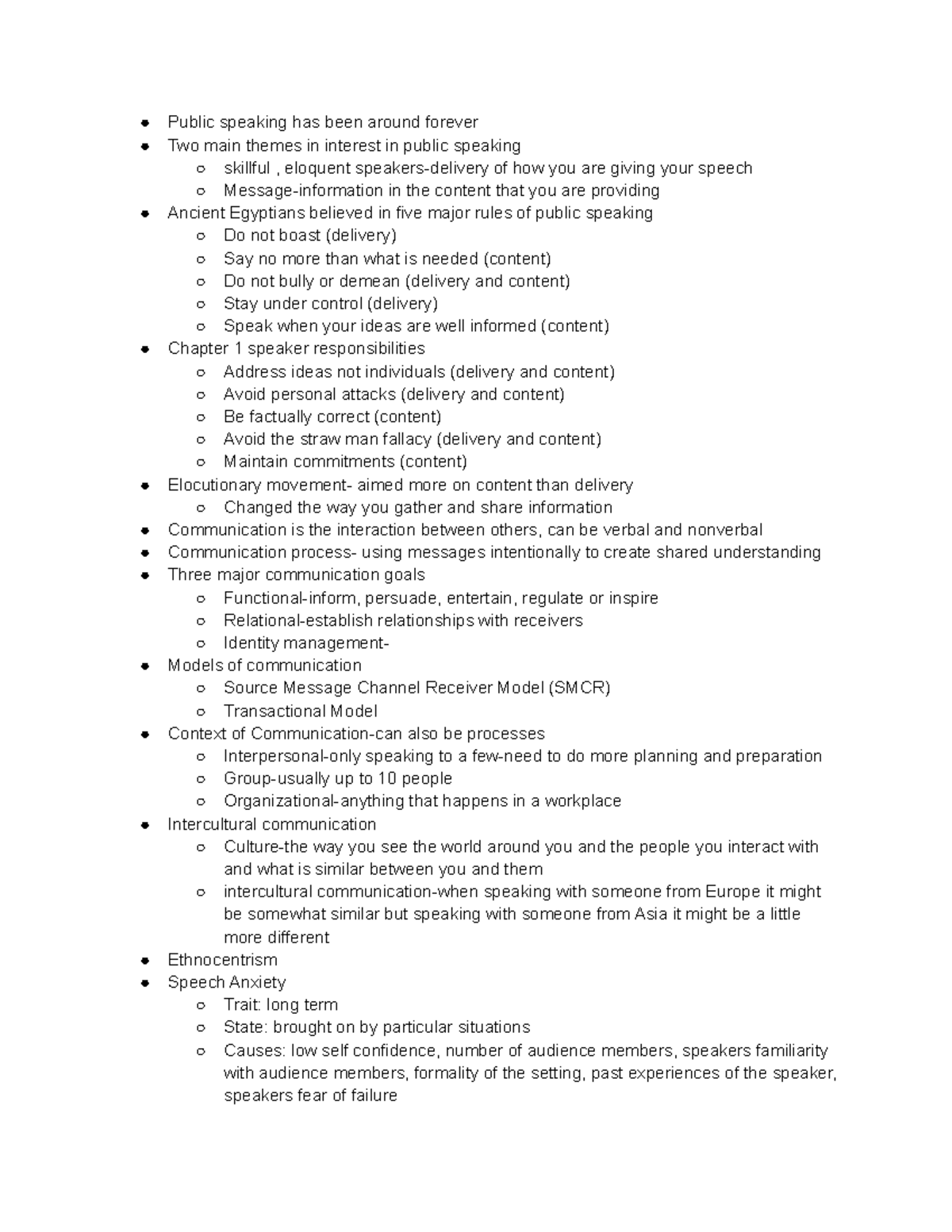 CMST210-Chapter 2 and 3 - Public speaking has been around forever Two ...