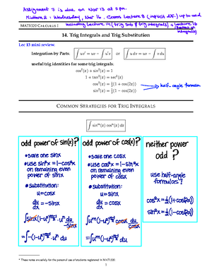 1320 G 202209 Notes 15 Filled - MAT1320 CALCULUS I 15. Integrals Of ...