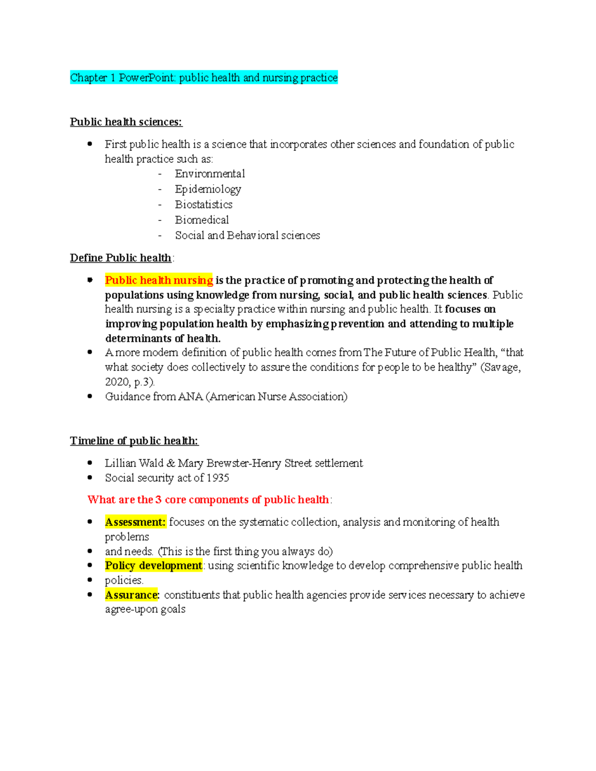 Community Health Exam 1 - Chapter 1 PowerPoint: Public Health And ...