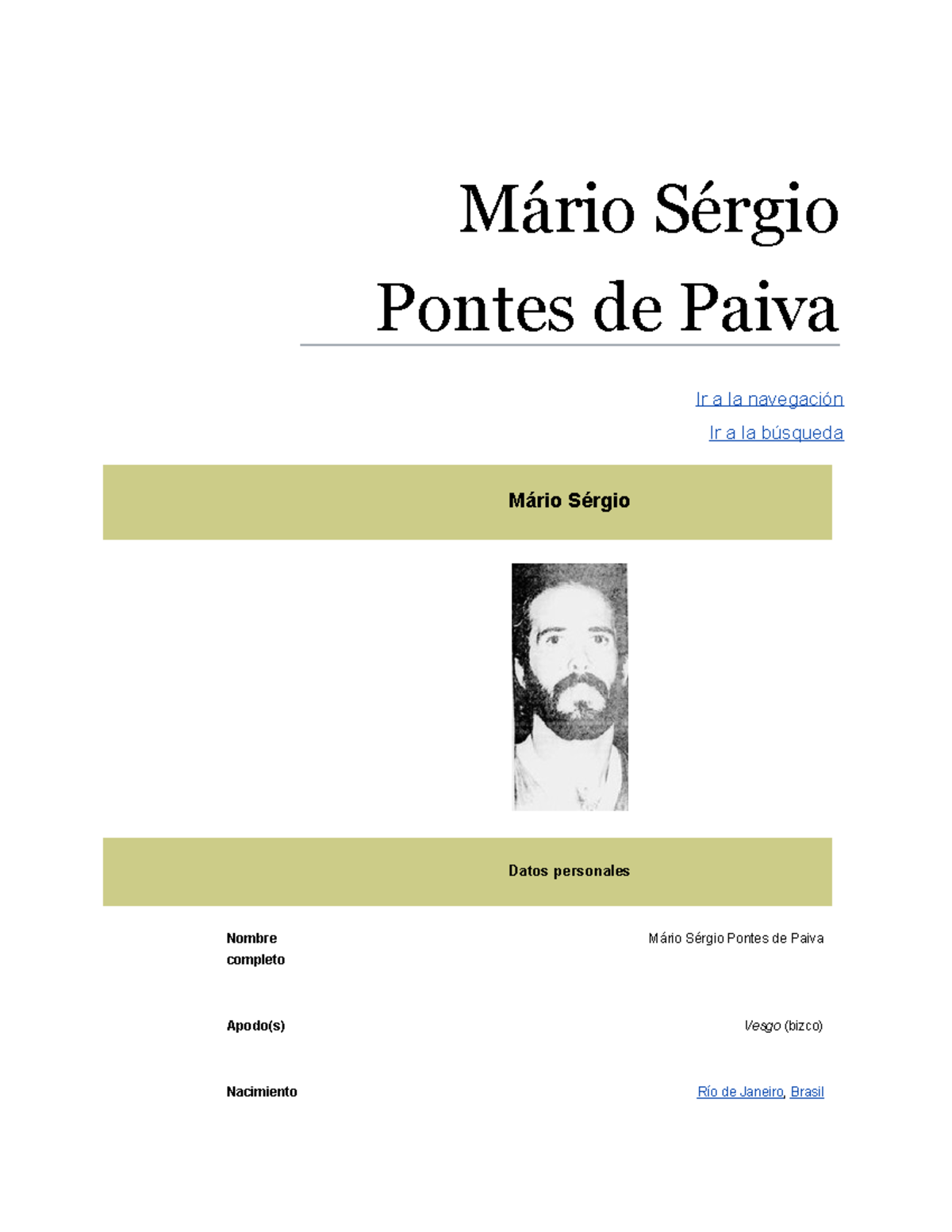 Mário Sérgio Pontes de Paiva Mário Sérgio Pontes de Paiva Ir a la