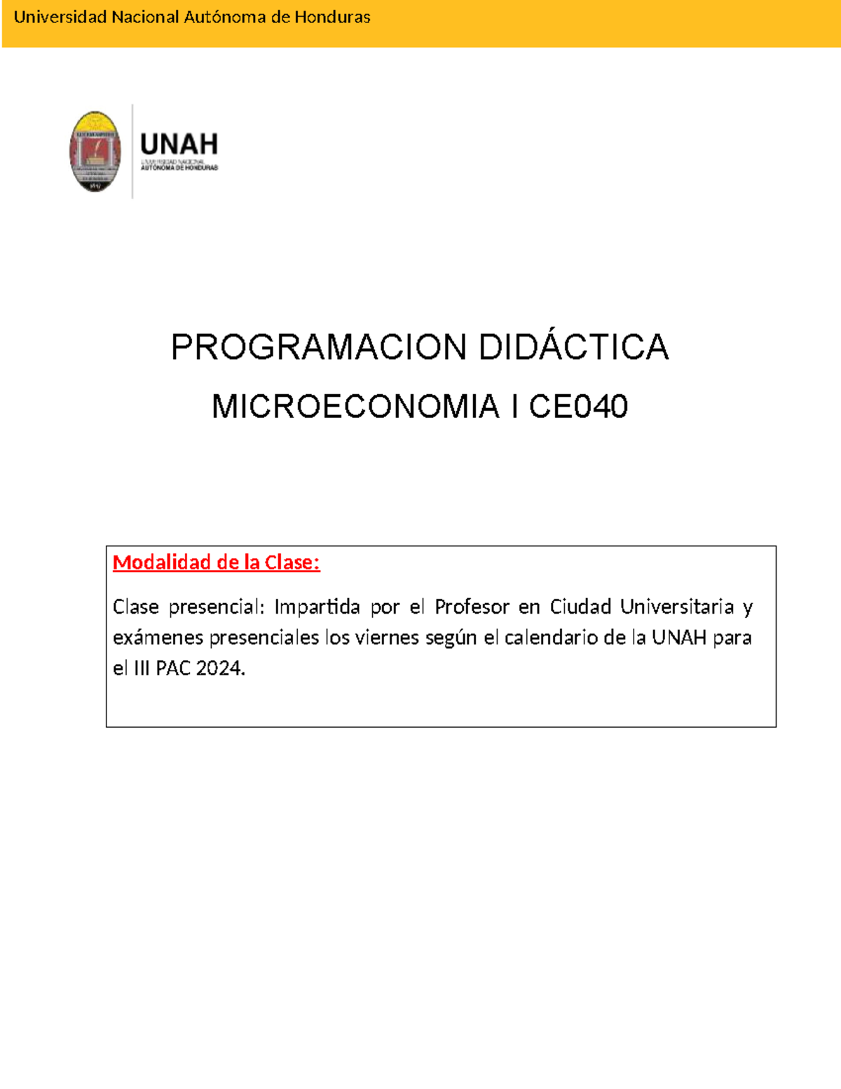 Programacion Didactica Microeconomía Virtual 1000 III PAC 2024 - Nombre ...