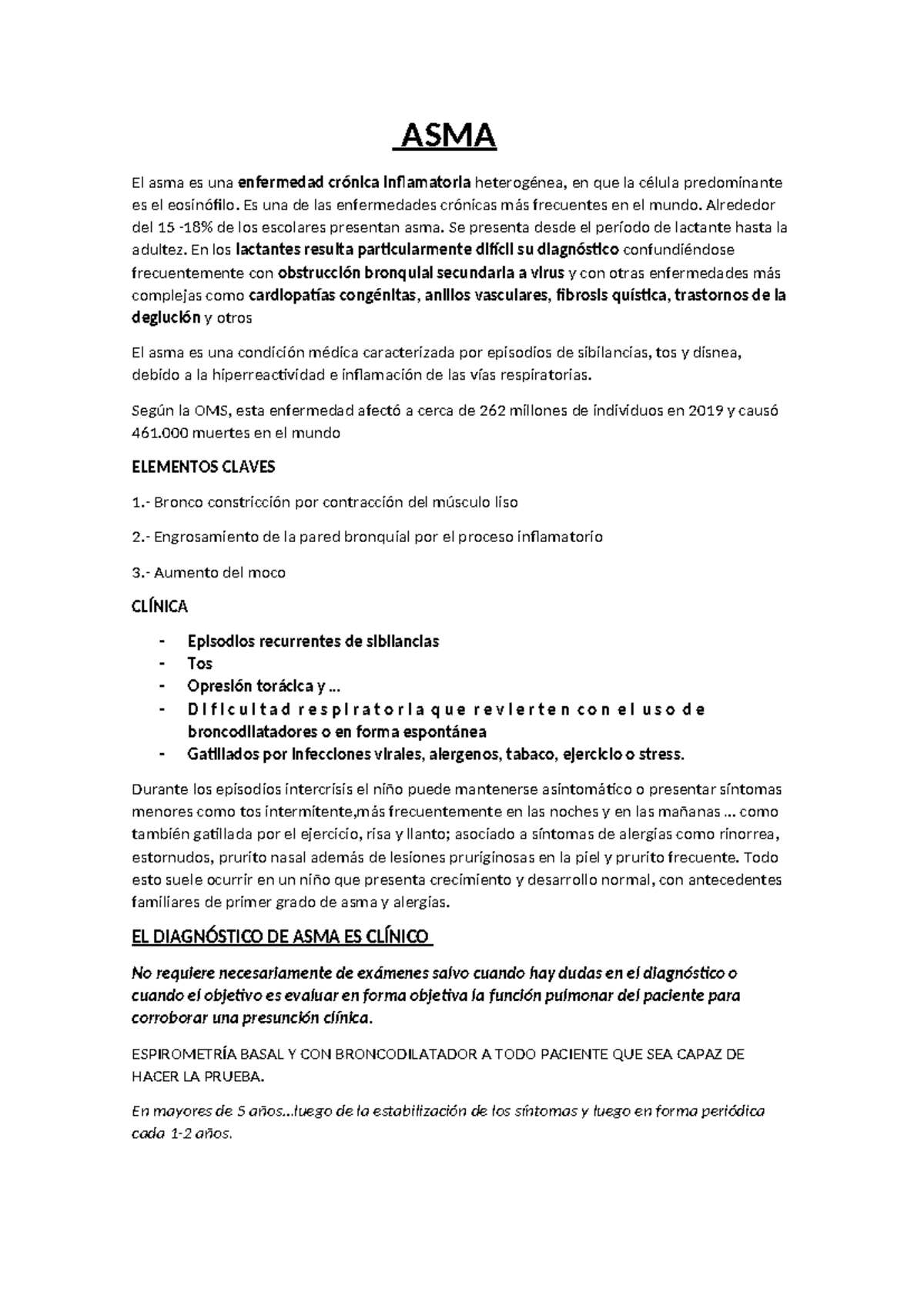 ASMA - ASMA El asma es una enfermedad crónica inflamatoria heterogénea ...