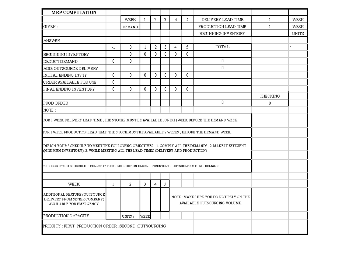 MPR Computation - MPR - MRP COMPUTATION WEEK 1 2 3 4 5 DELIVERY LEAD ...