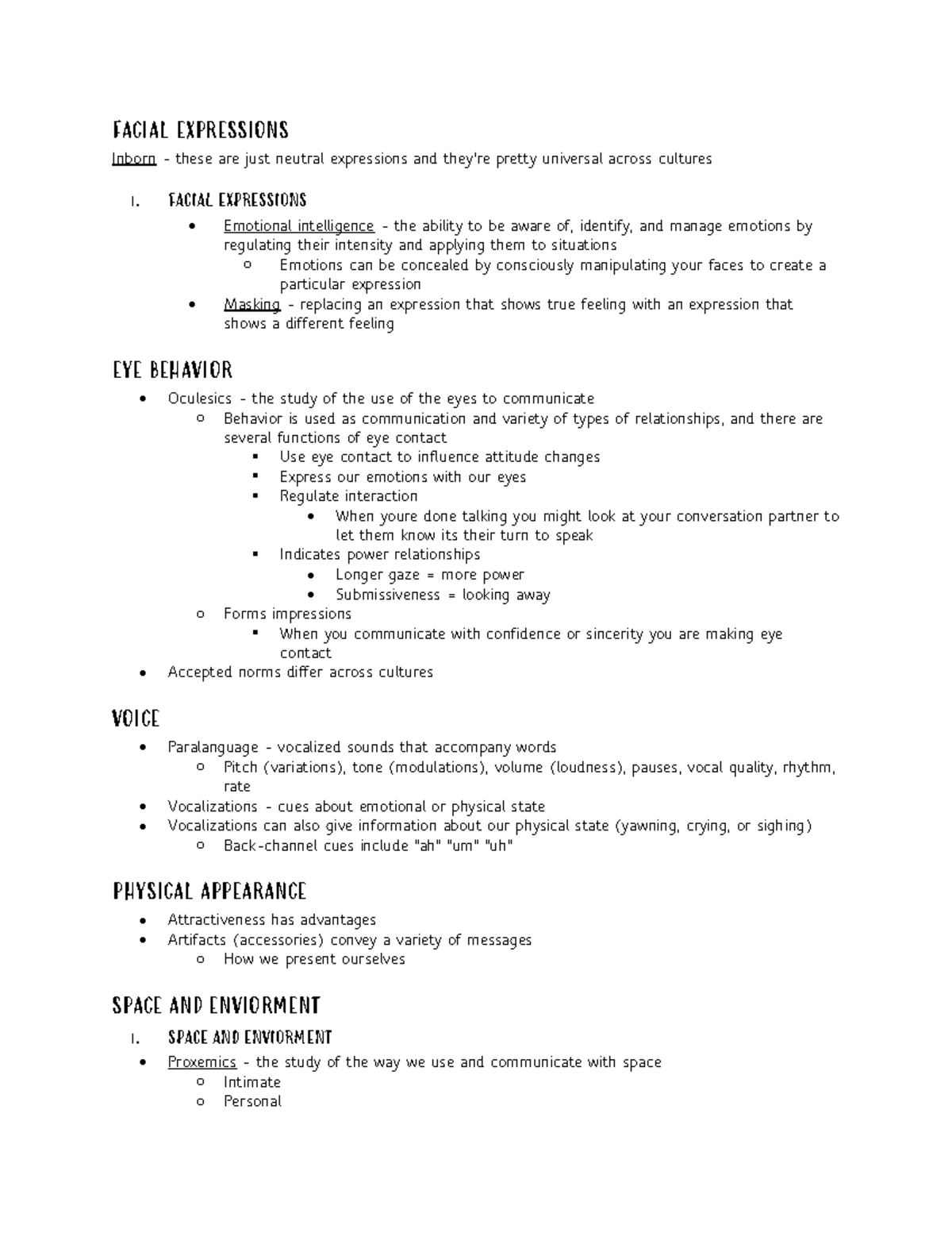 Facial Expressions - Lecture Notes - FACIAL EXPRESSIONS Inborn - these ...