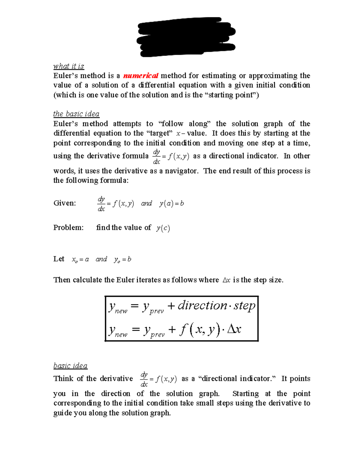 Slope Fields And Eulers Method Ball High School Ap Bc Slope Fields And Eulers Method What It