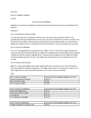Lab 6 - Lab 6 - Reactions Between Ions in Aqueous Solution Post Lab Questions 1. How do your ...