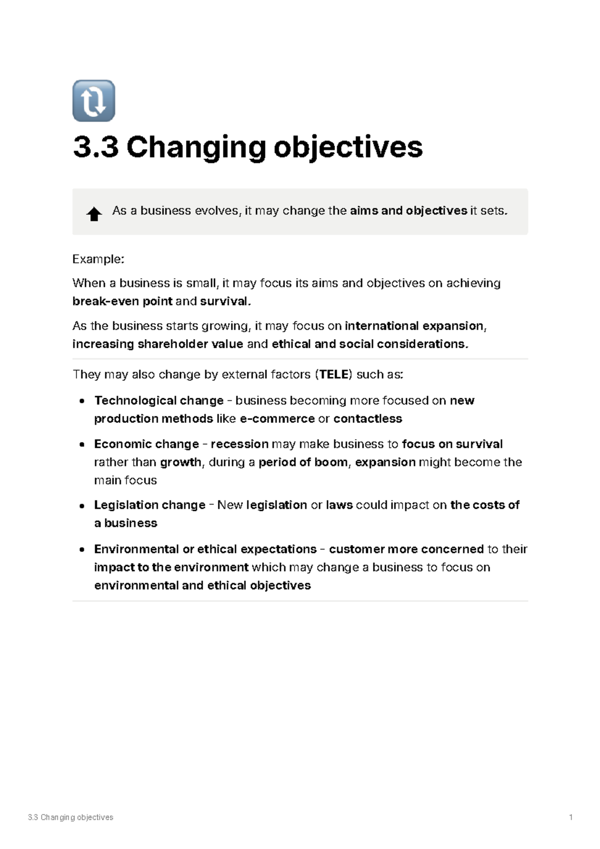 3.3 Changing objective - 3 Changing objectives 1 🔃 3 Changing ...