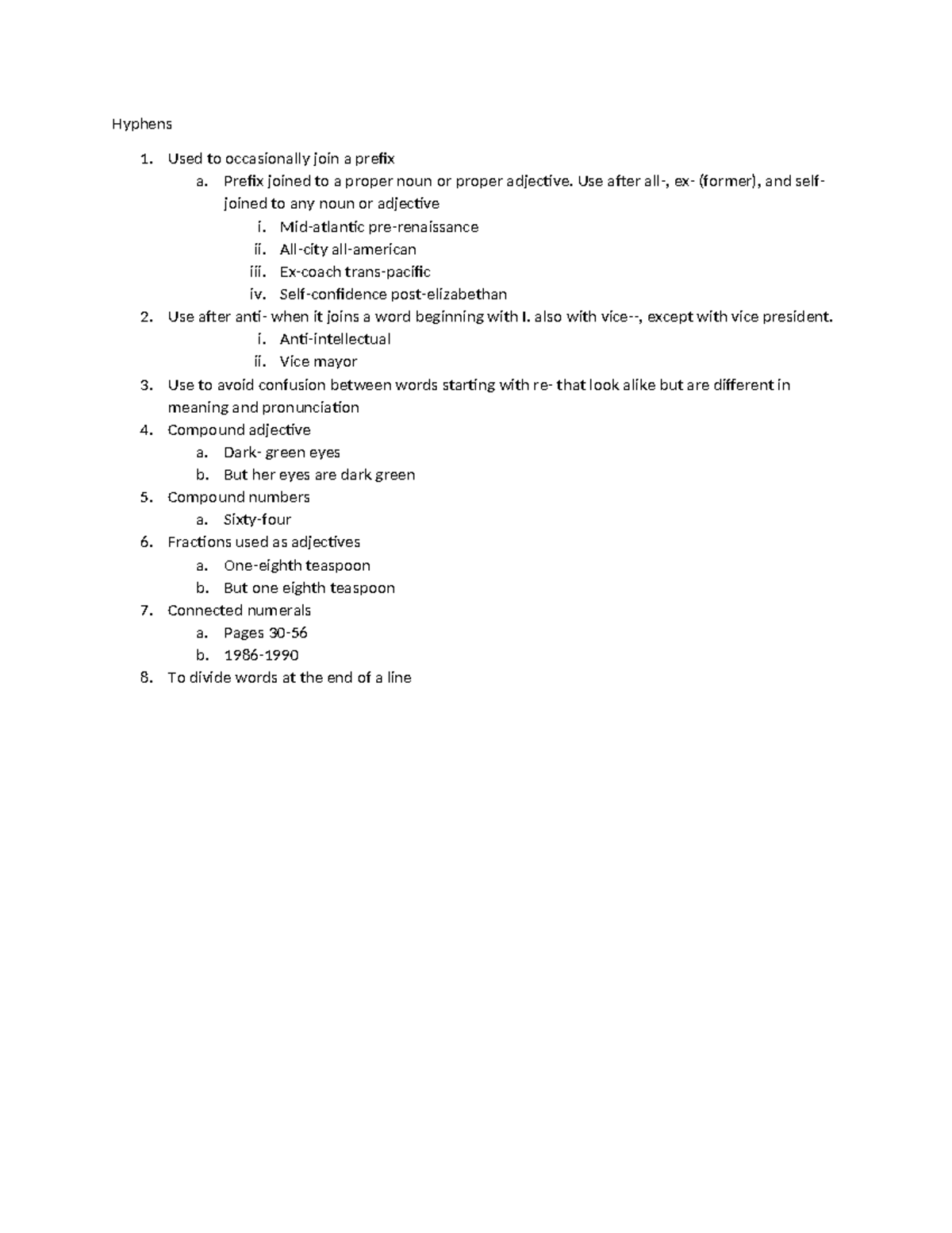 Hyphen Examples And Notes Hyphens 1 Used To Occasionally Join A Hyphen Examples And Notes Hyphens 1 Used To Occasionally Join A