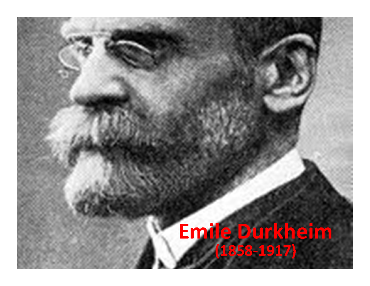 Durkheim - Ottimo - Emile Durkheim (1858-1917) Le Opere Principali La ...