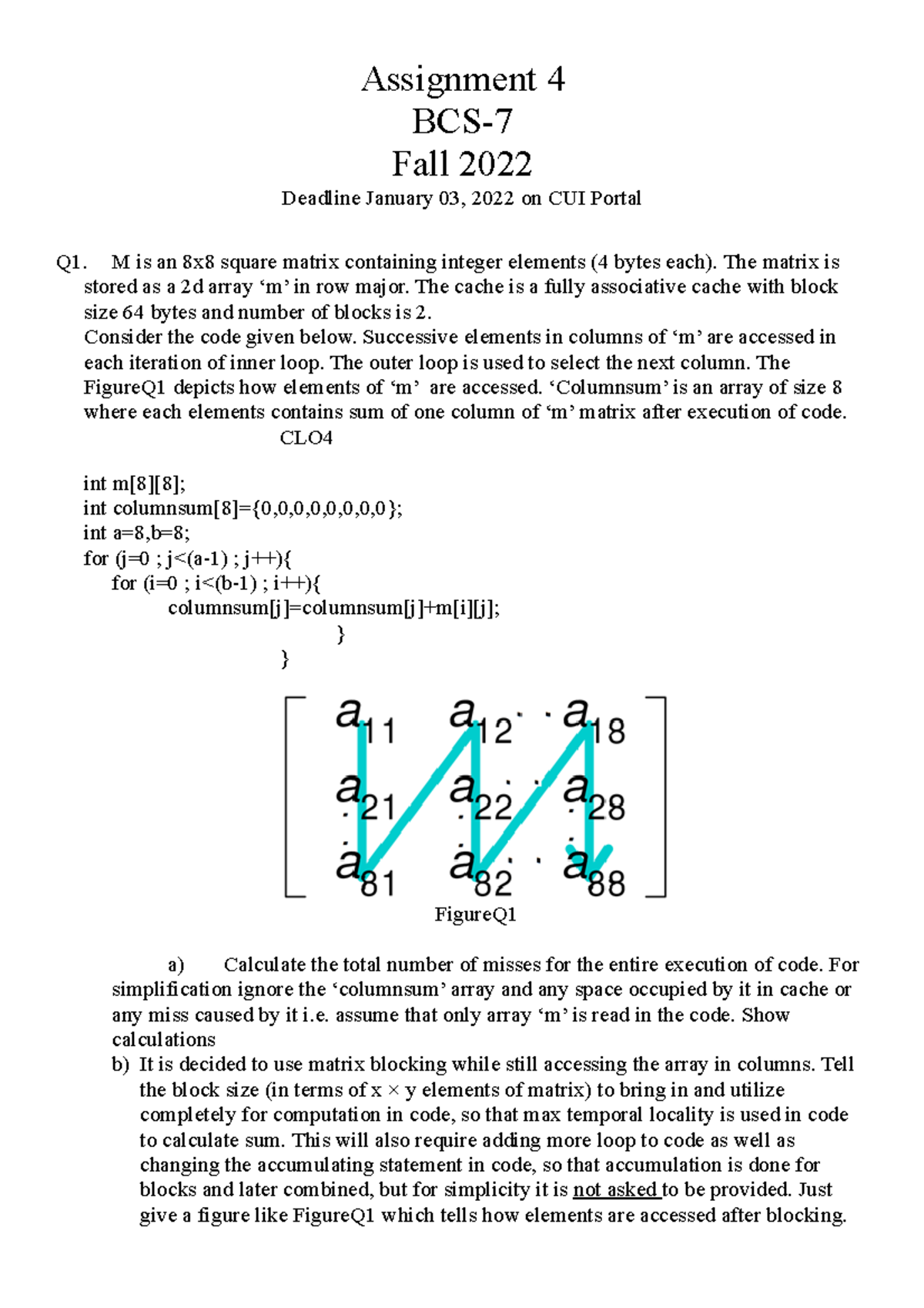 Assign 4 FA22 solution - Computer Architecture - Assignment 4 BCS- Fall ...