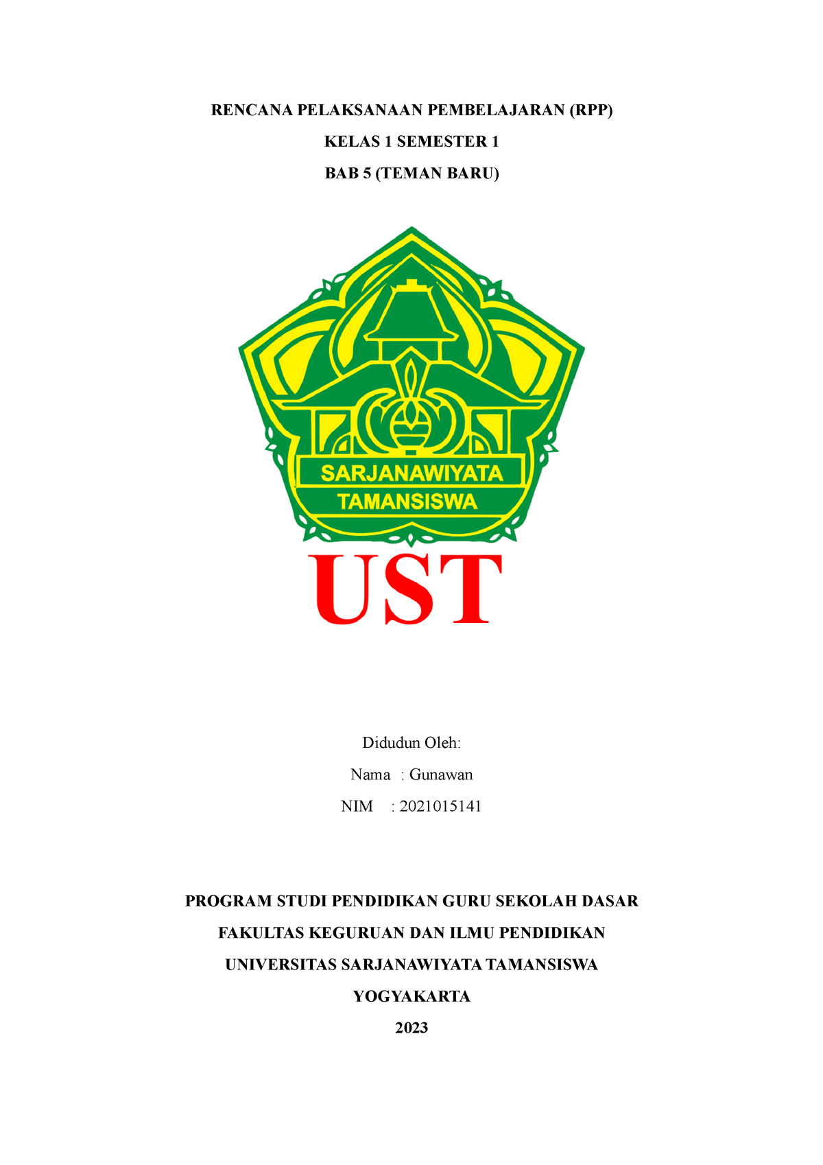 Modul AJAR B Indonesia Gunawan Kelas 1 - RENCANA PELAKSANAAN ...