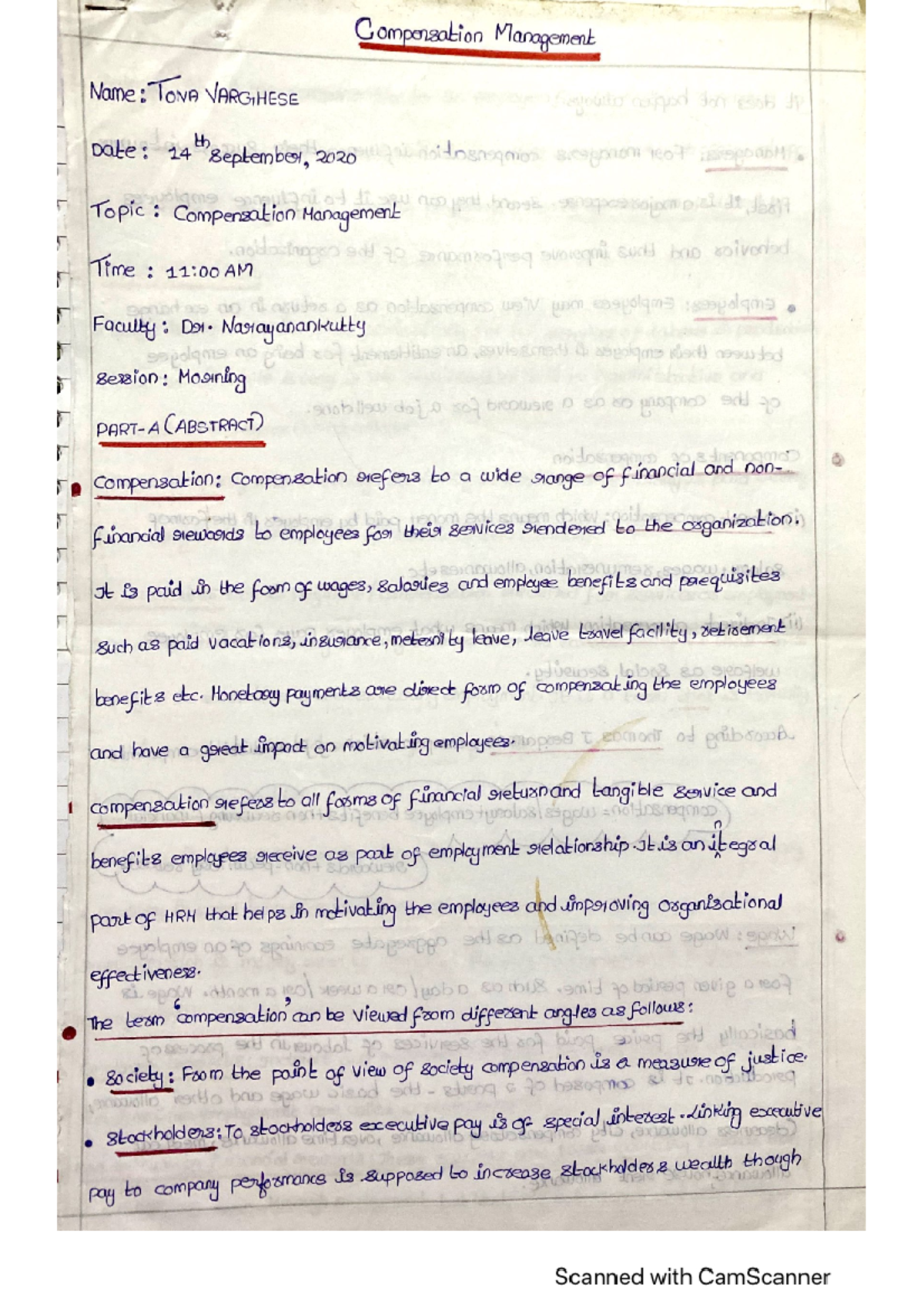 Compensation Management - Master of business administration - Studocu