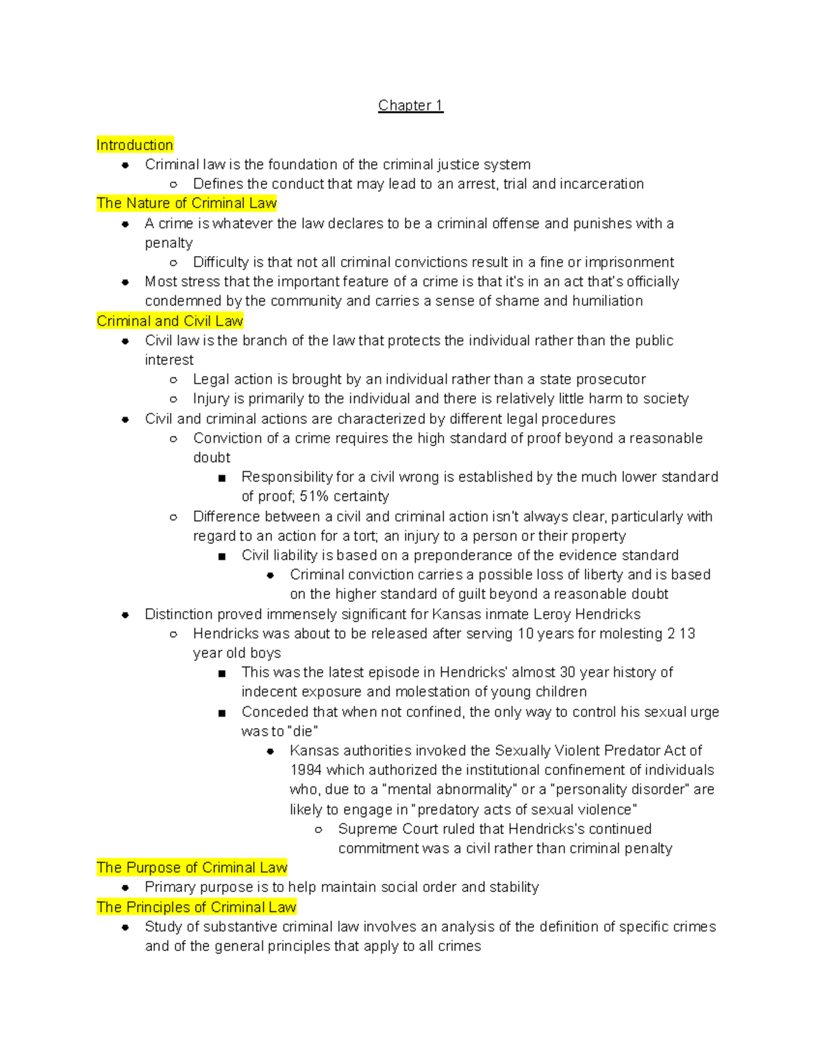Contemp Crim Law Pt 1 - Chapter 1 Introduction Criminal law is the ...