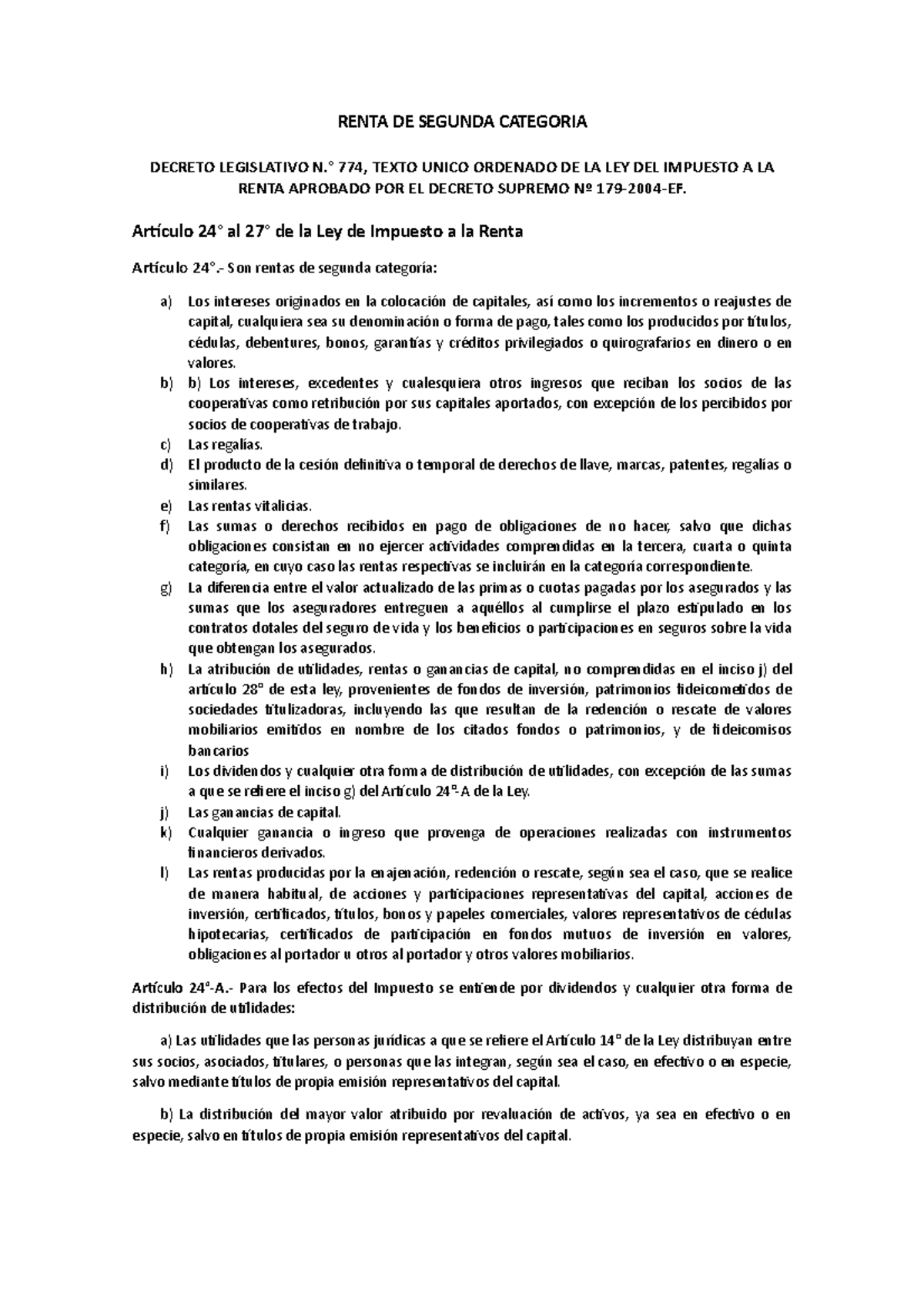 Renta DE Segunda Categoria 1 - RENTA DE SEGUNDA CATEGORIA DECRETO ...