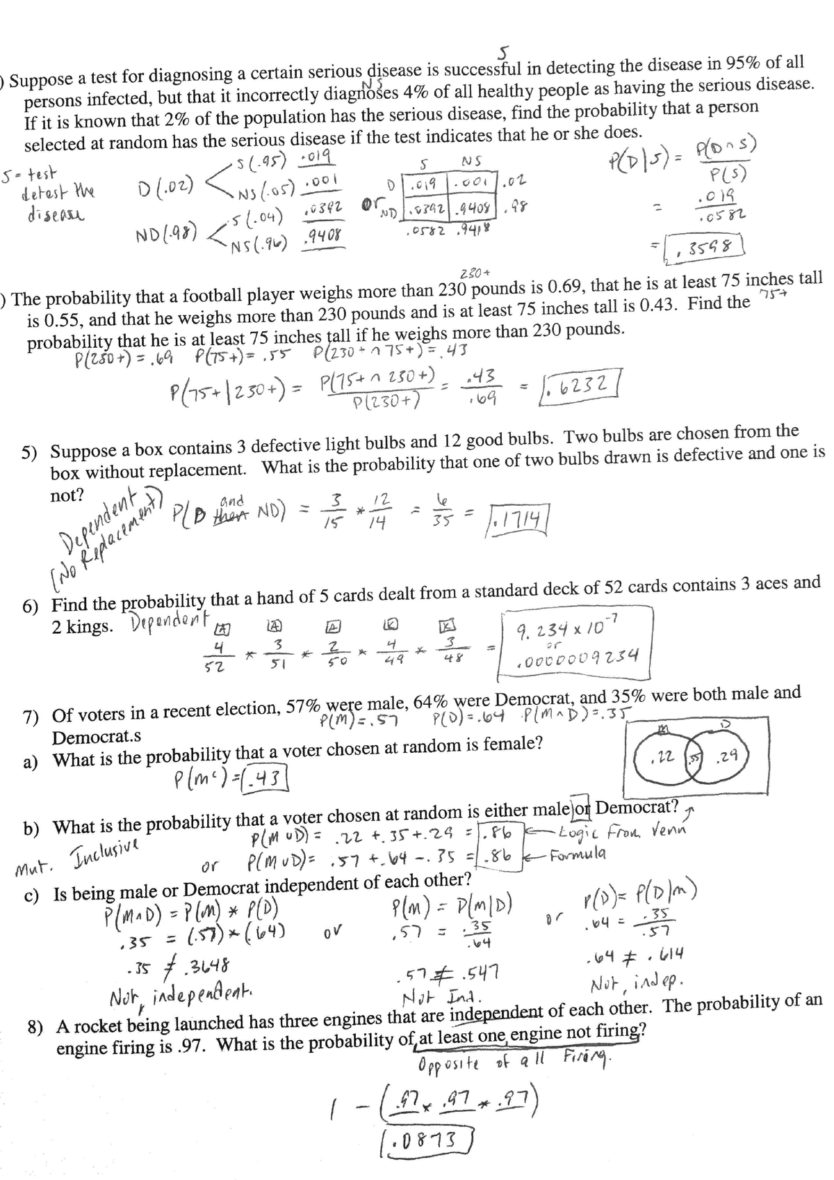 Extra Probability Review Worksheet Answer pg. 2 - STK 110 - Studocu