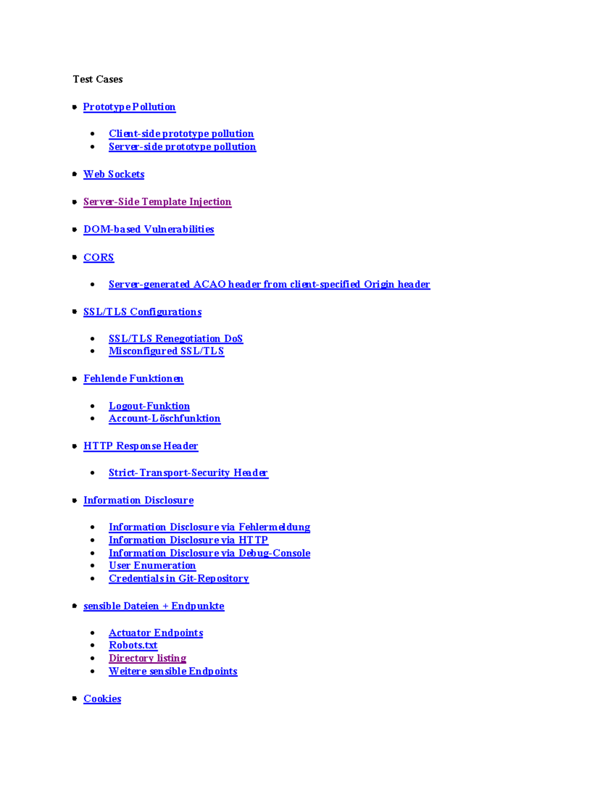 Testcases - test cases - Test Cases • Prototype Pollution • Client-side ...
