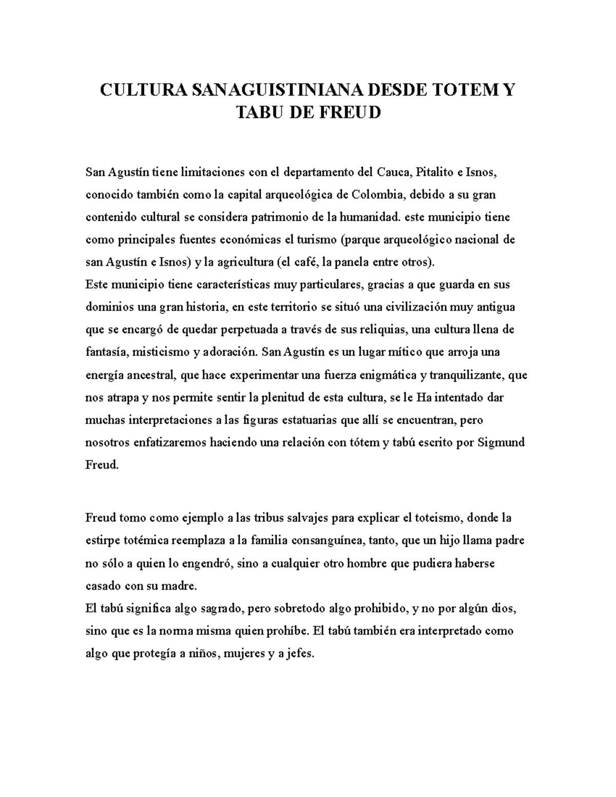 CULTURA SANAGUISTINIANA DESDE TOTEM Y