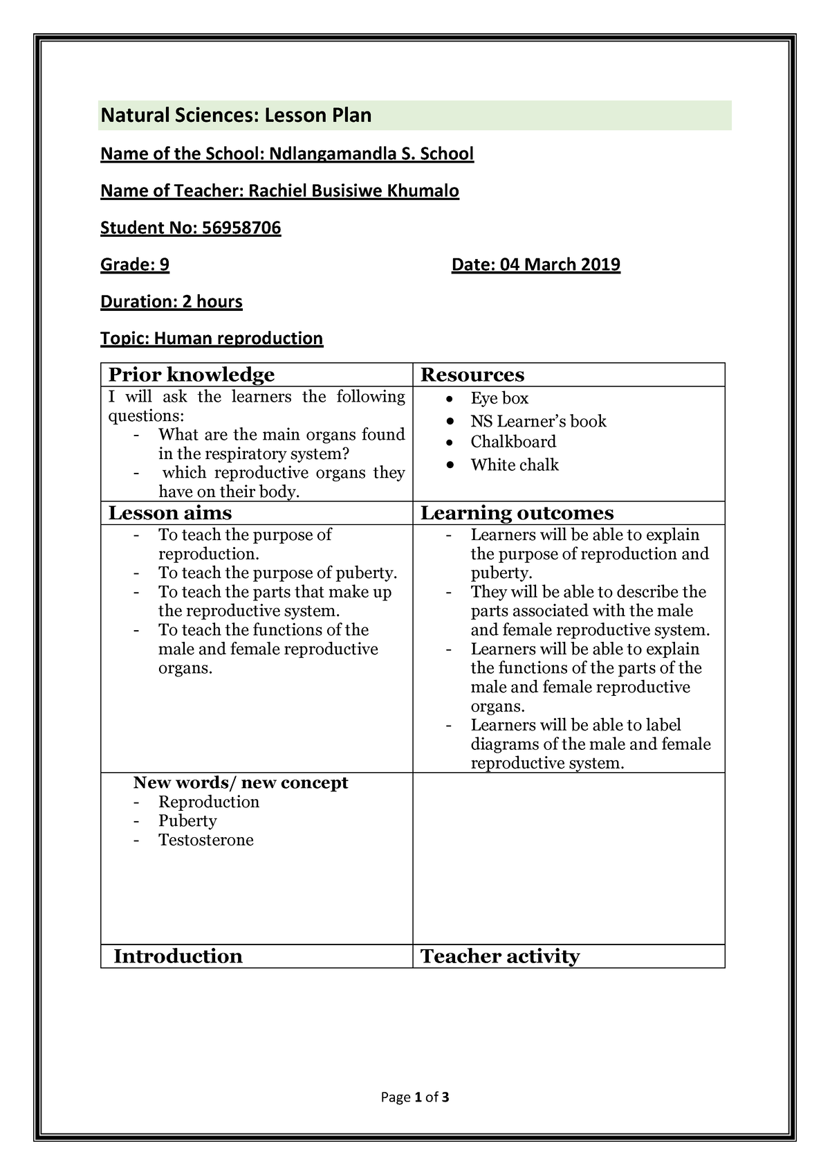 Social Sciences Lesson Plans Grade 7