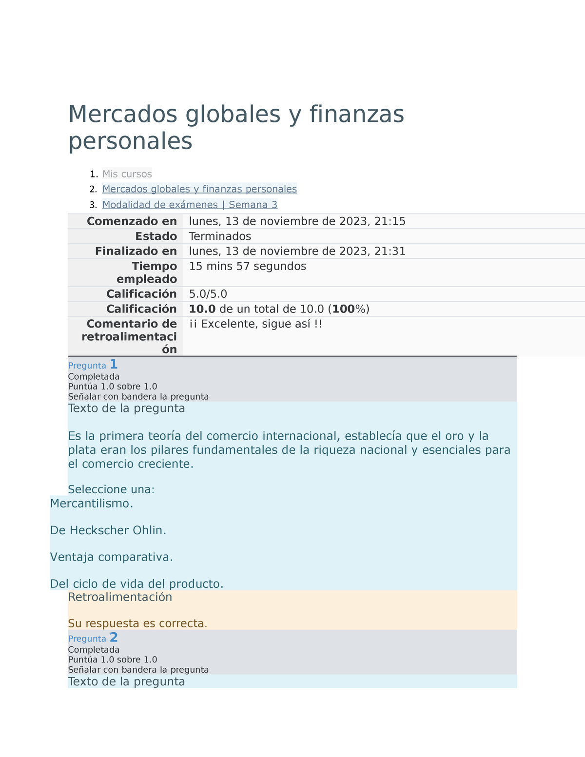 Mercados Globales Y Finanzas Personales Examen S3 - Mercados Globales Y ...