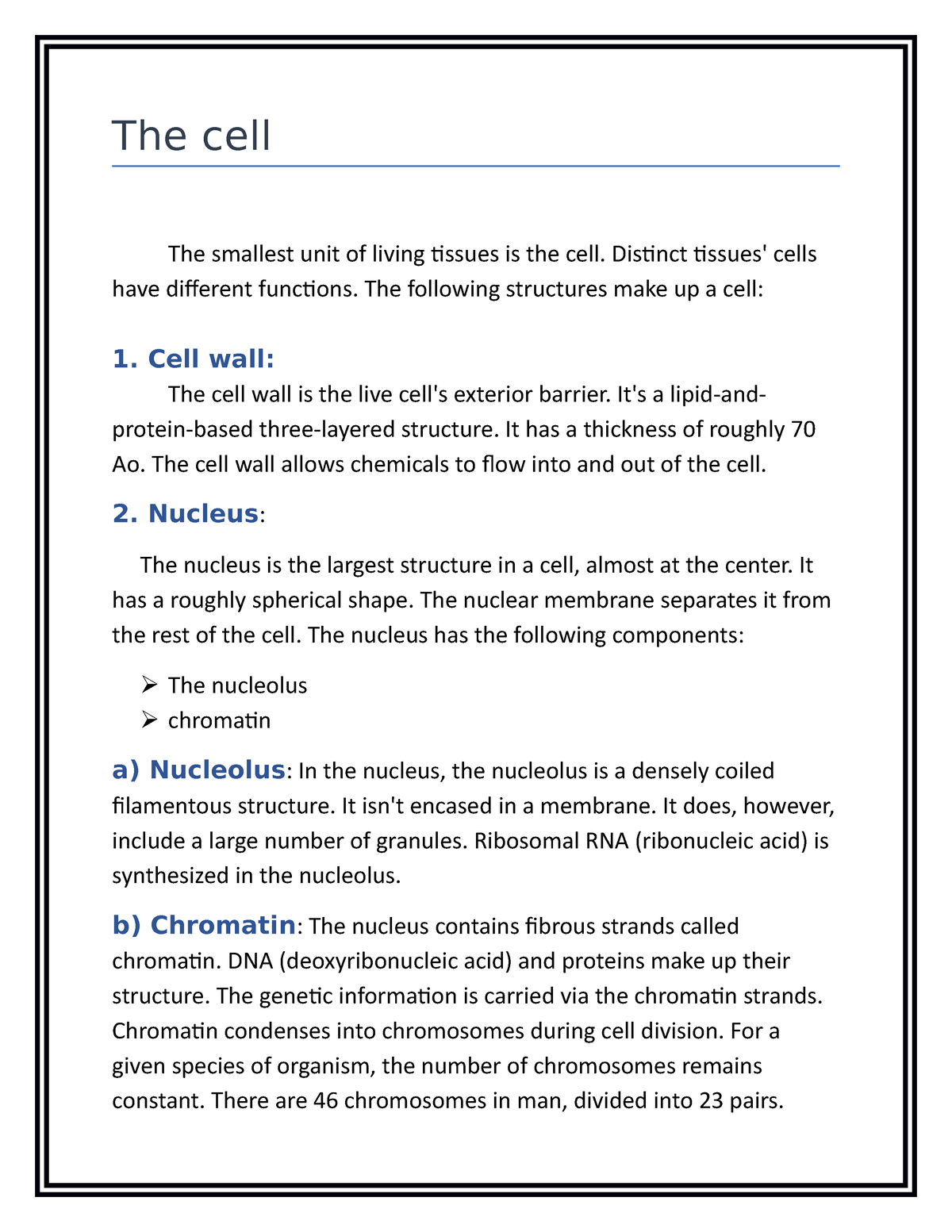 an-overview-of-the-cell-the-cell-the-smallest-unit-of-living-tissues