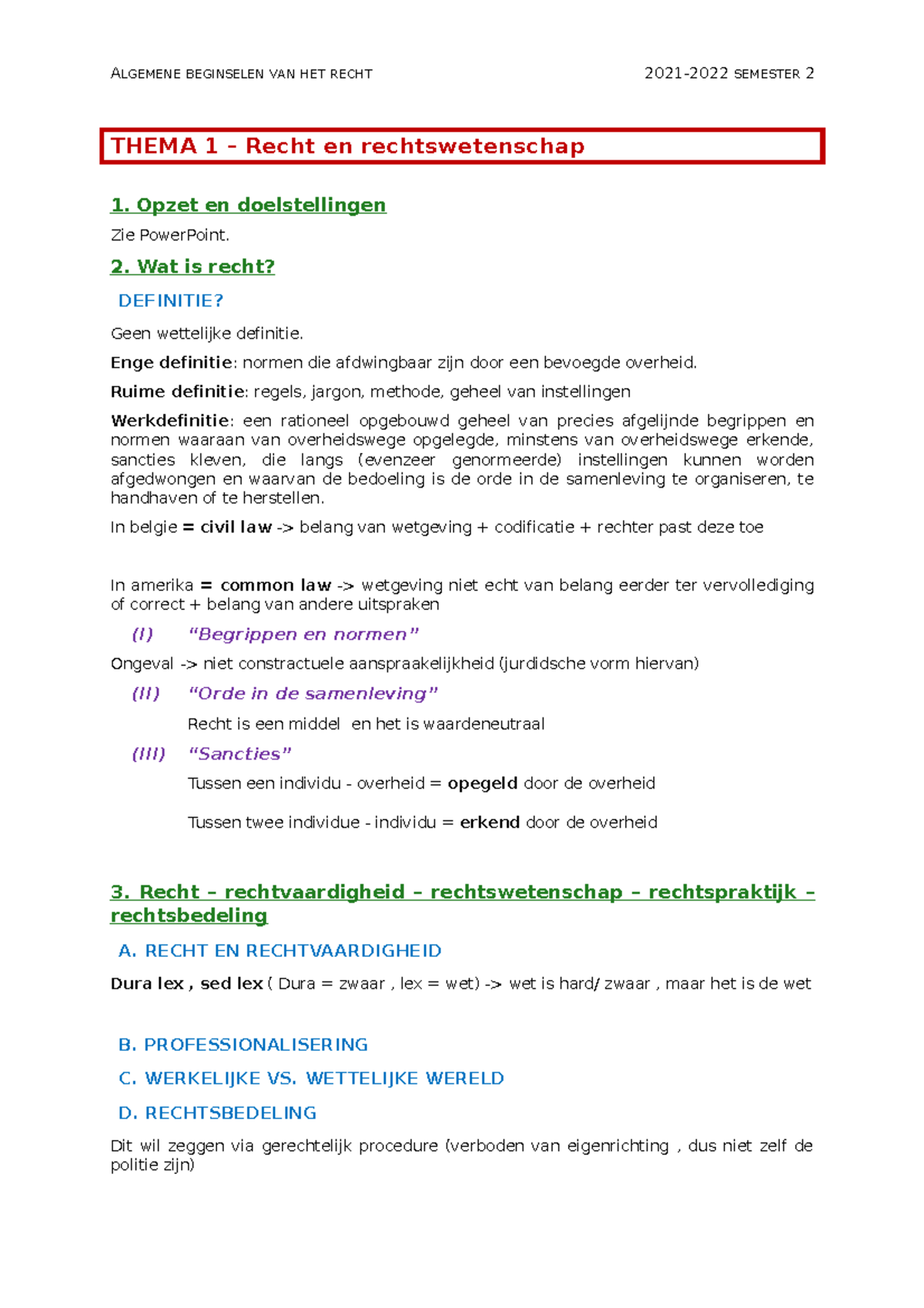 ABR - Geraamte-recht-final - THEMA 1 – Recht en rechtswetenschap 1 ...