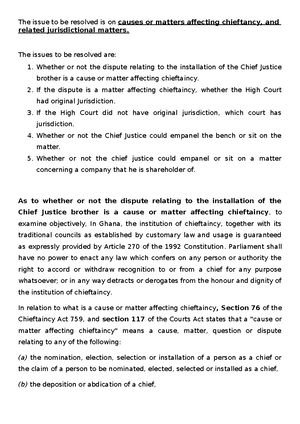 [Solved] J H MENSAH V ATTORNEY GENERAL - Constitutional Law (BLAW210 ...