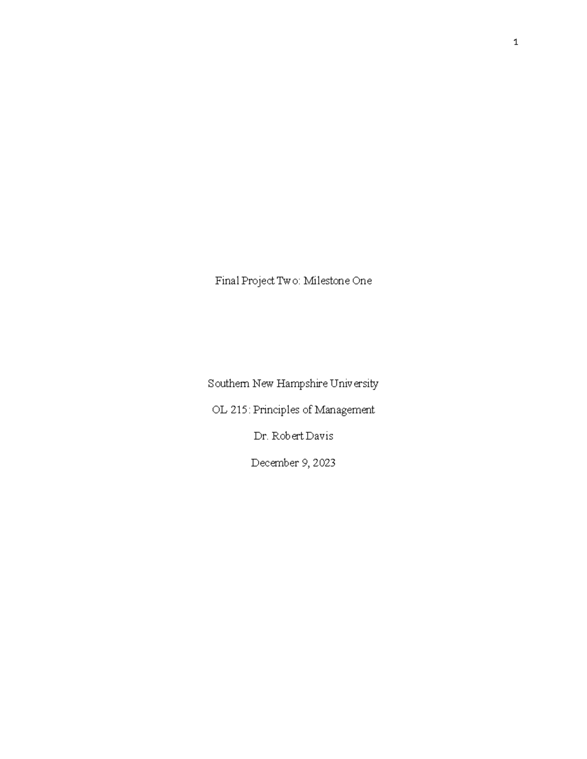 Final Project 2-Milestone One - Final Project Two: Milestone One ...