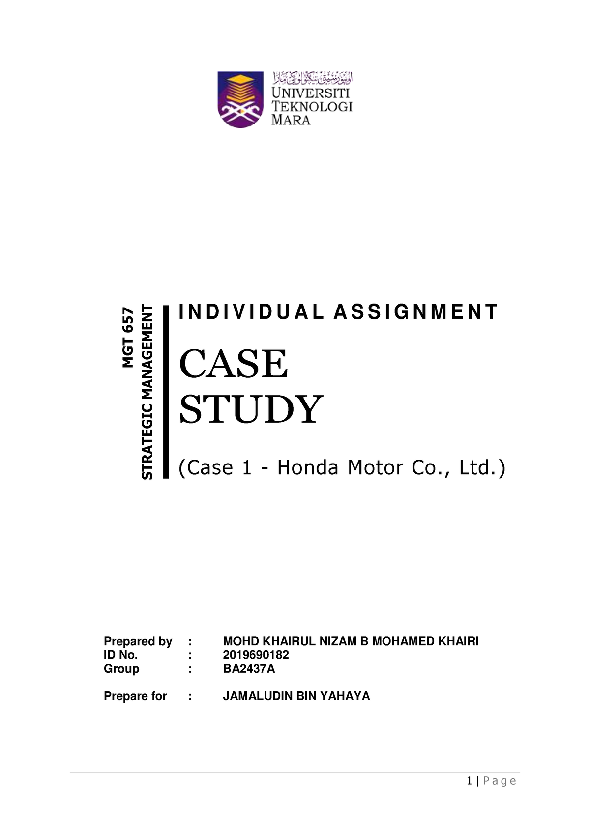 honda strategy case study