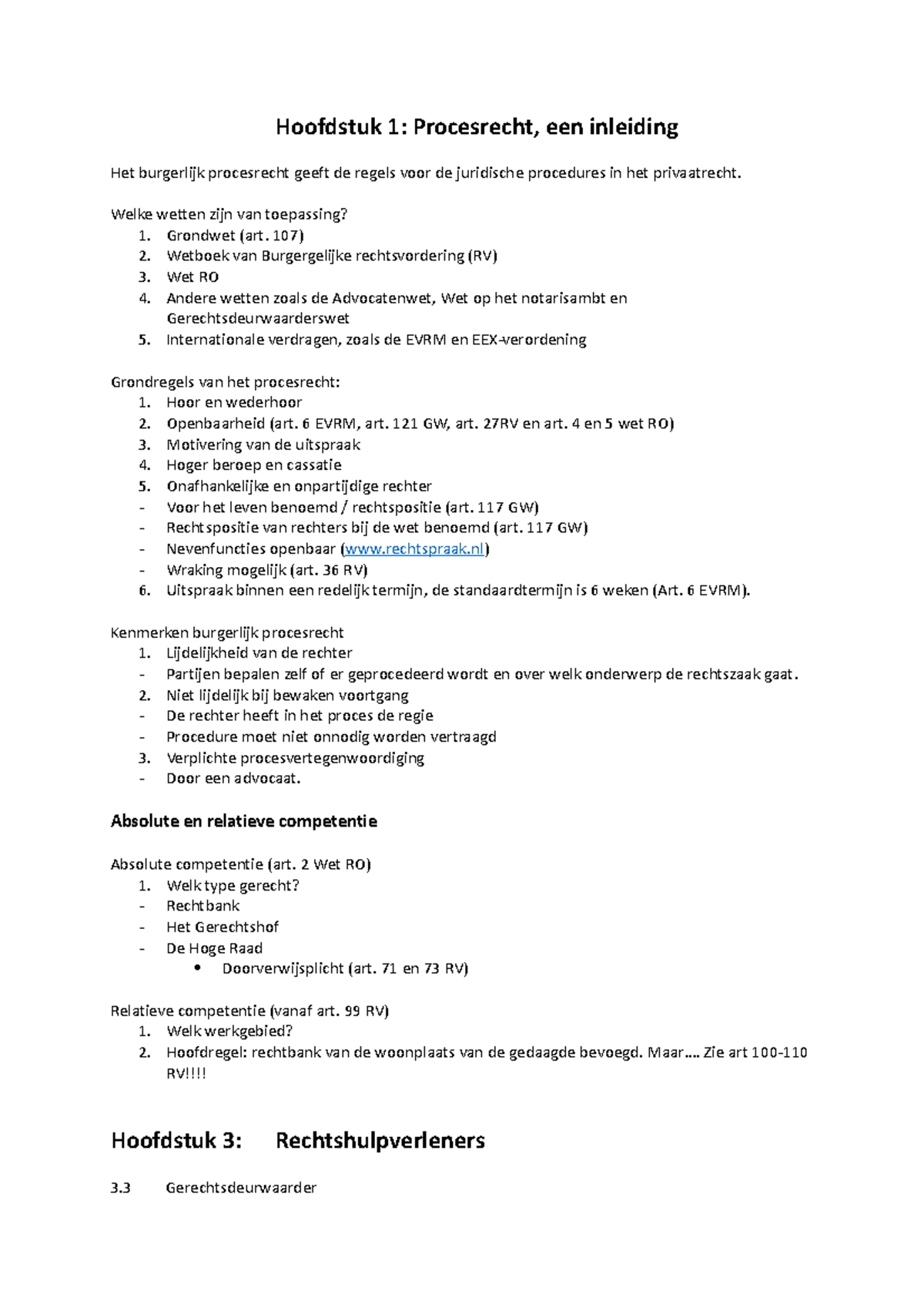 Hoofdstuk 1 - Procesrecht - Welke Wetten Zijn Van Toepassing? 1 ...