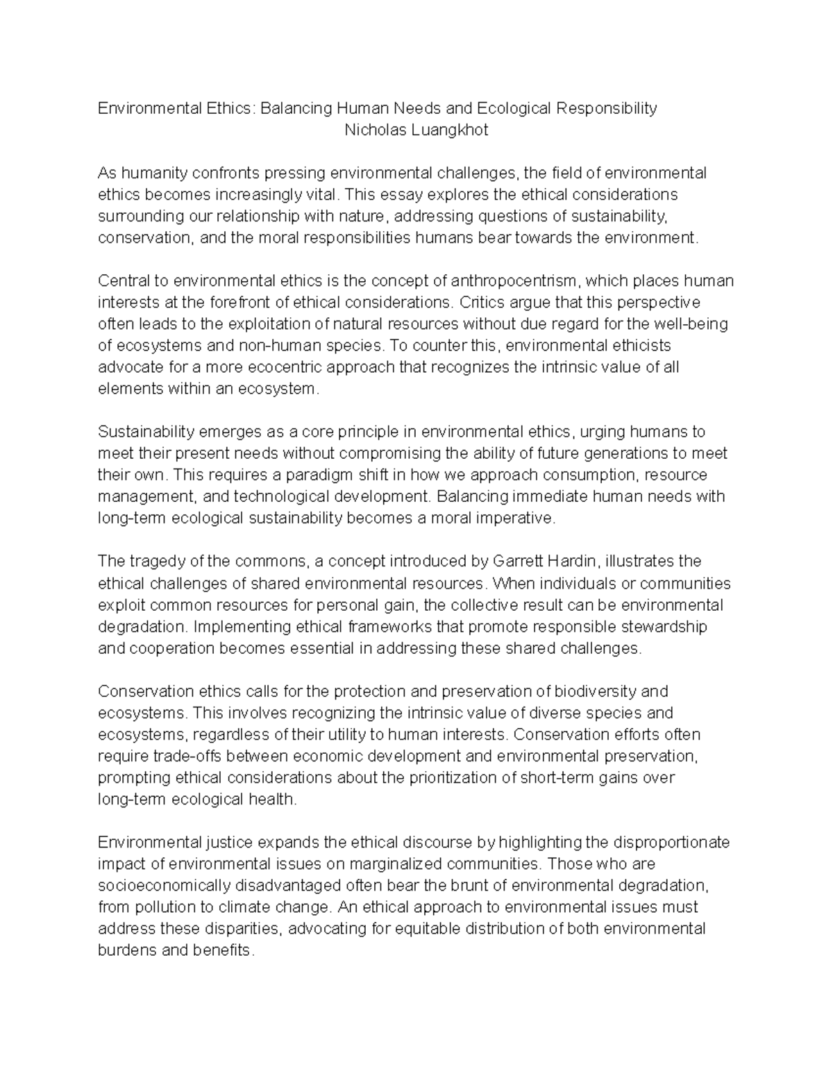 The Search for Meaning in a Secular World - Environmental Ethics ...