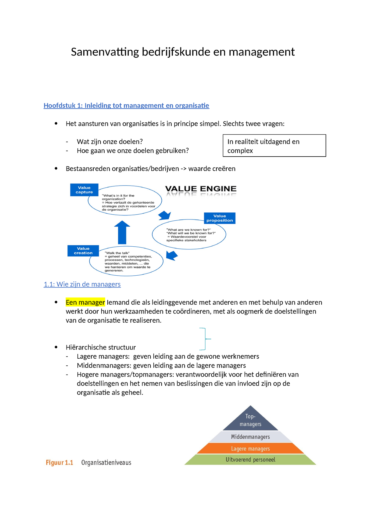 Samenvatting Bedrijfskunde En Management - Samenvatting Bedrijfskunde ...