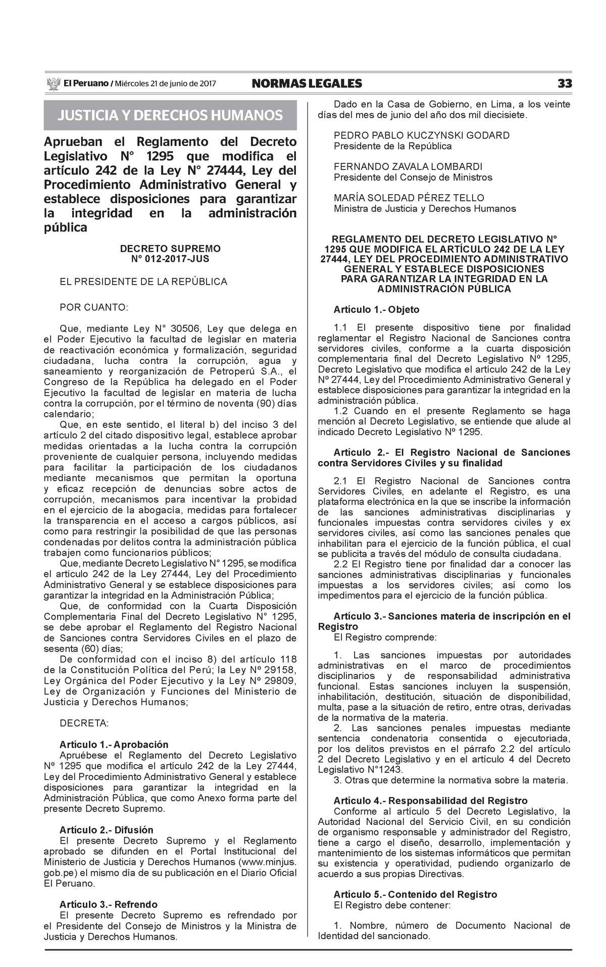 Aprueban El Reglamento Del Decreto Legislativo N 1295 Que M Decreto ...