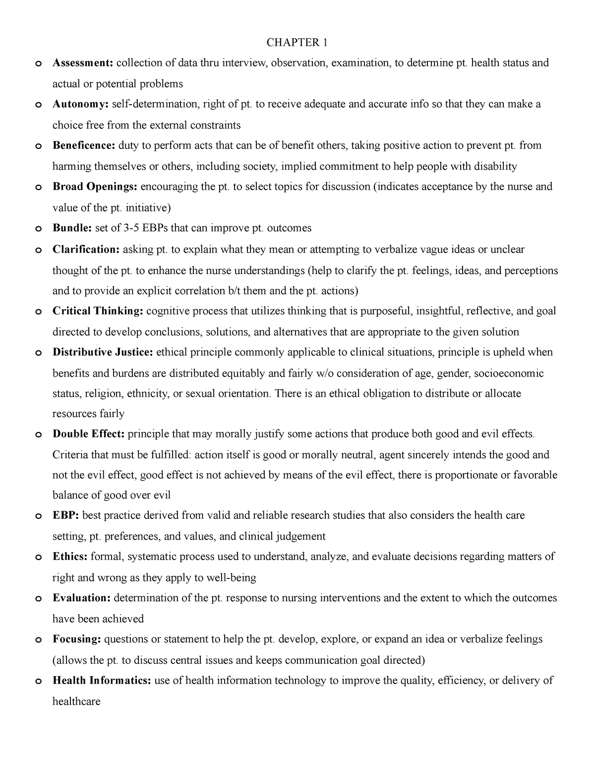 Ch 1 Brunner 15th Edition Med Surg Textbook Chapter 1 O Assessment Collection Of Data Thru 6766